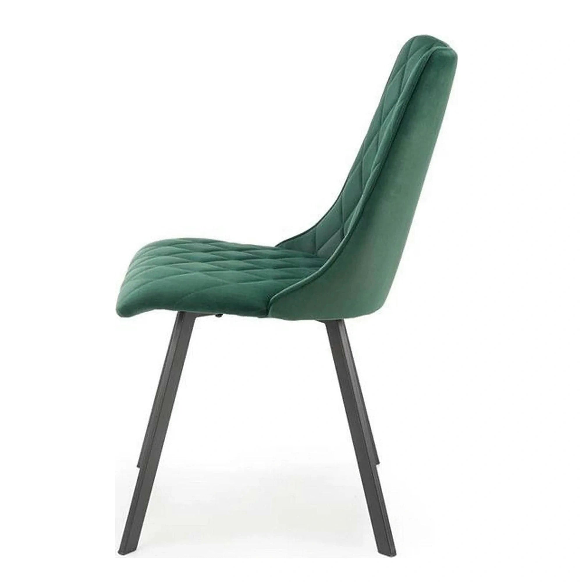 Scaun K450, verde/negru, stofa catifelata/metal, 44x58x85 cm
