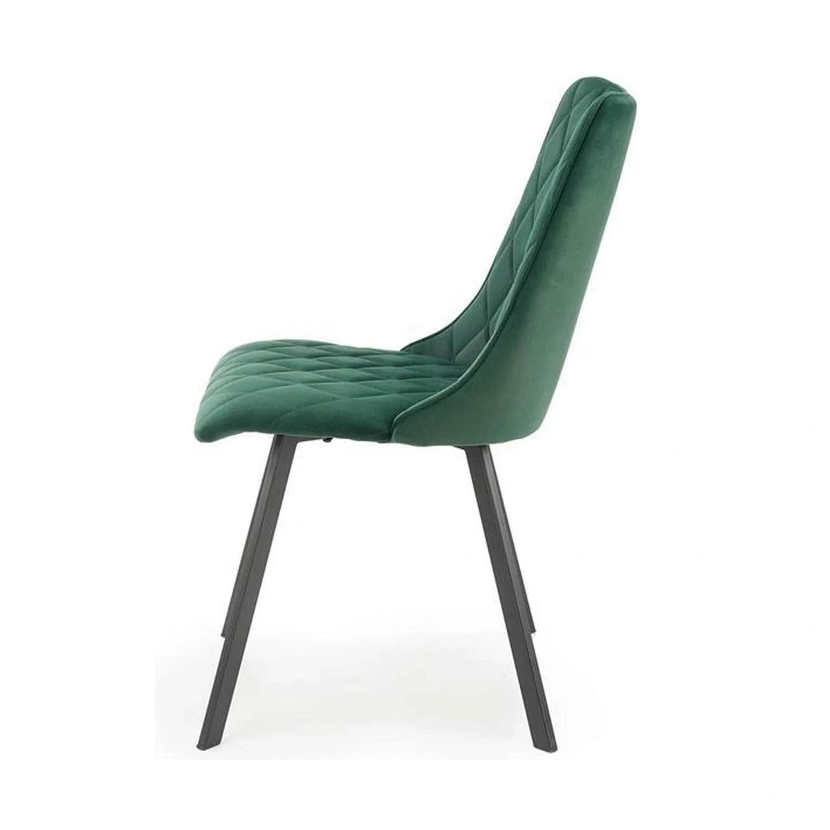 Scaun K450, verde/negru, stofa catifelata/metal, 44x58x85 cm