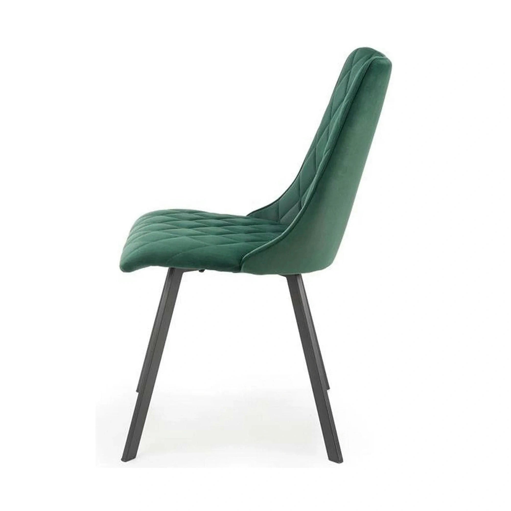 Scaun K450, verde/negru, stofa catifelata/metal, 44x58x85 cm