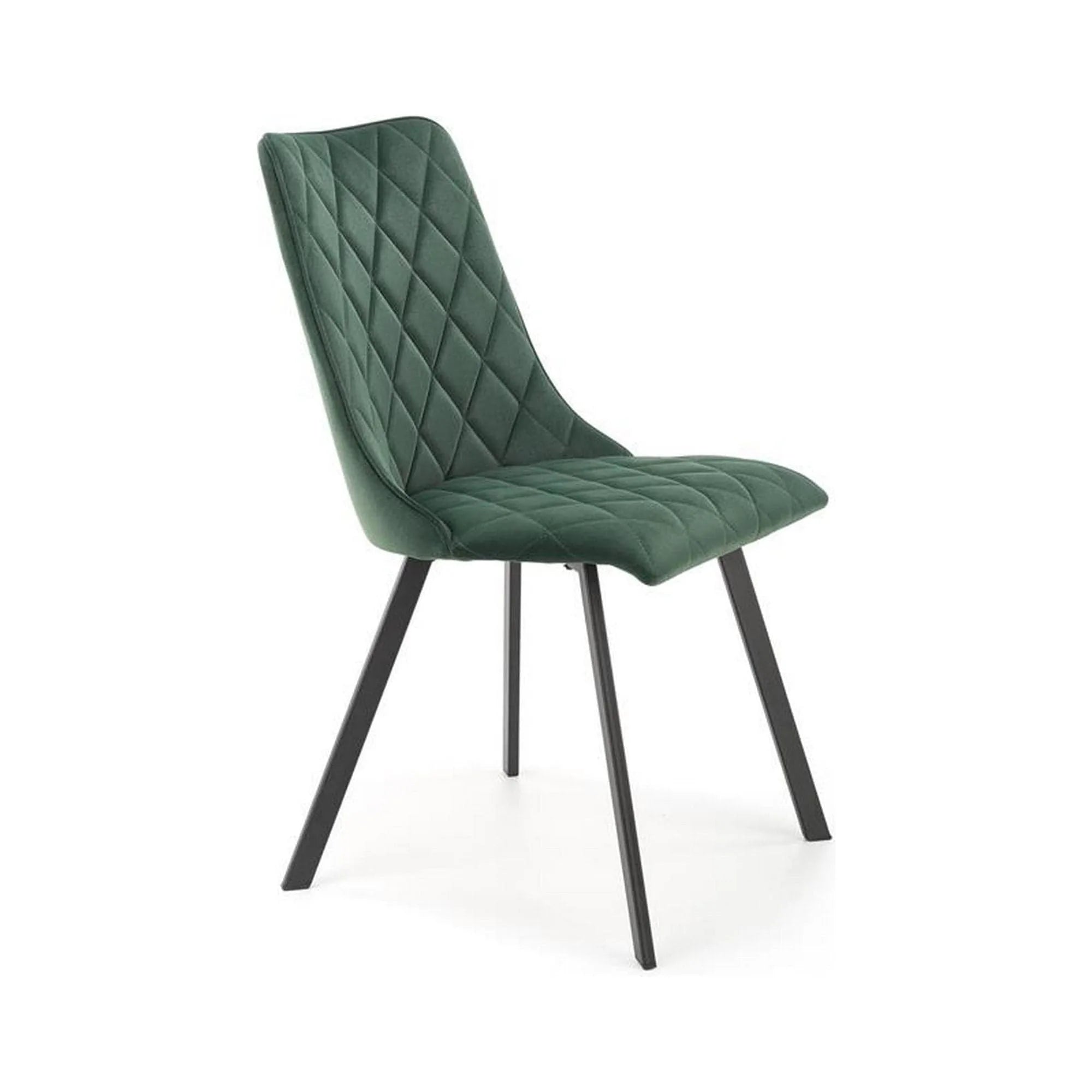 Scaun K450, verde/negru, stofa catifelata/metal, 44x58x85 cm