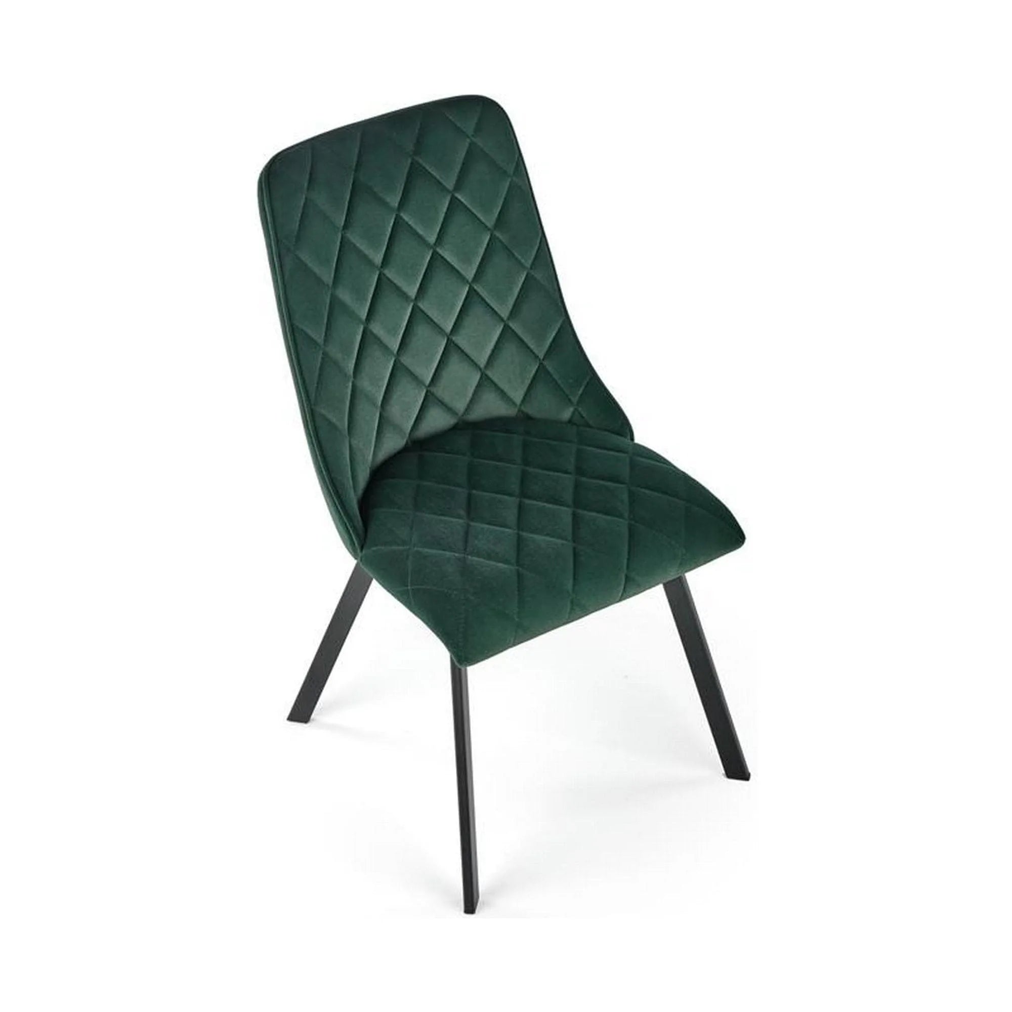 Scaun K450, verde/negru, stofa catifelata/metal, 44x58x85 cm