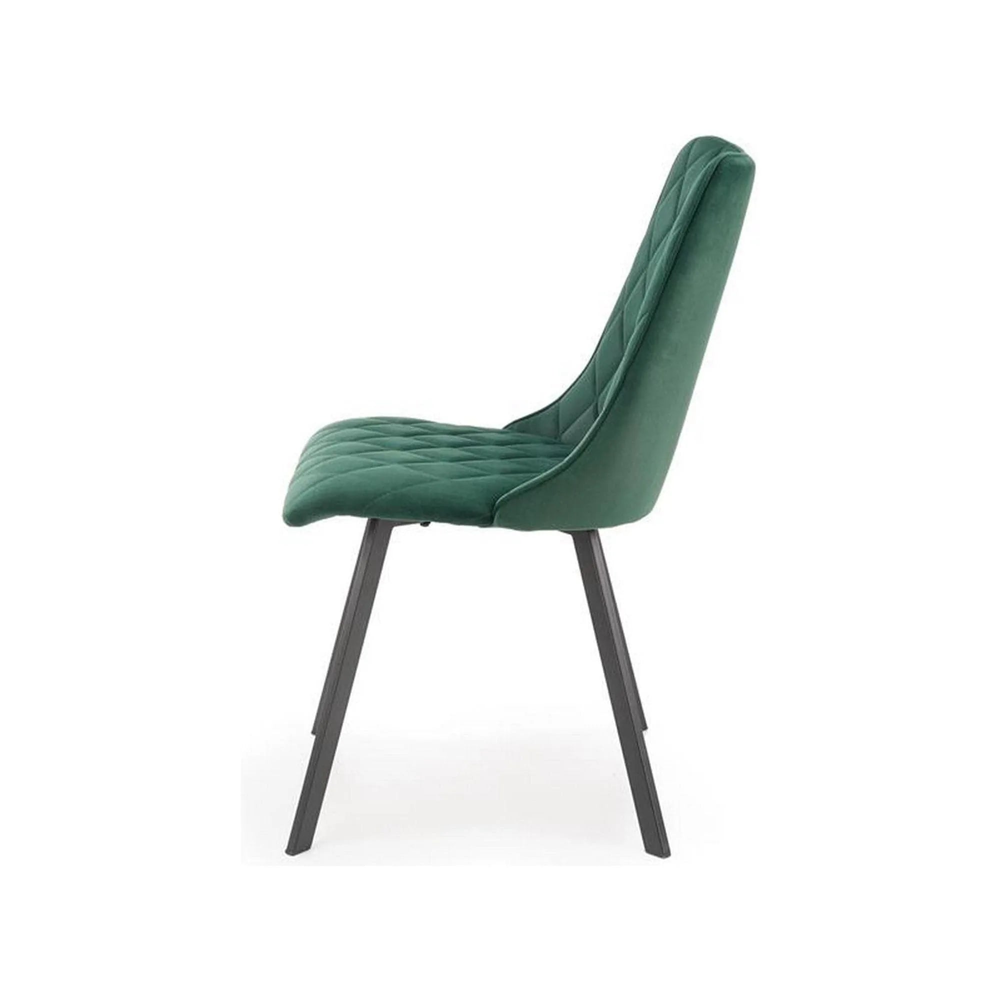 Scaun K450, verde/negru, stofa catifelata/metal, 44x58x85 cm