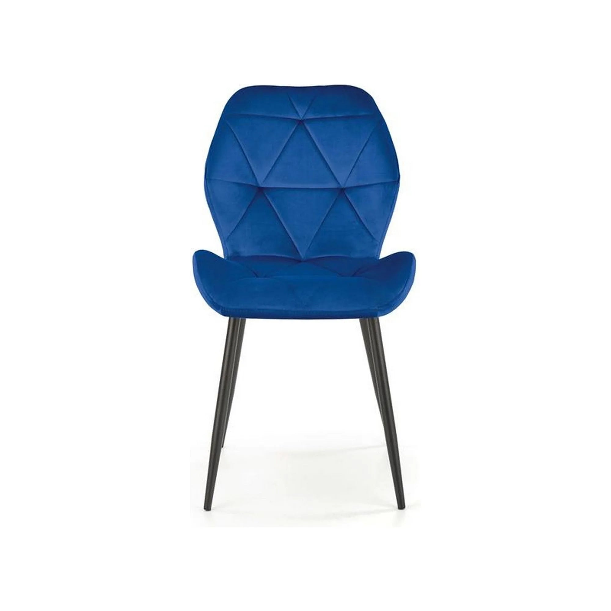 Scaun K453, albastru/negru, stofa catifelata/metal, 48x53x86 cm