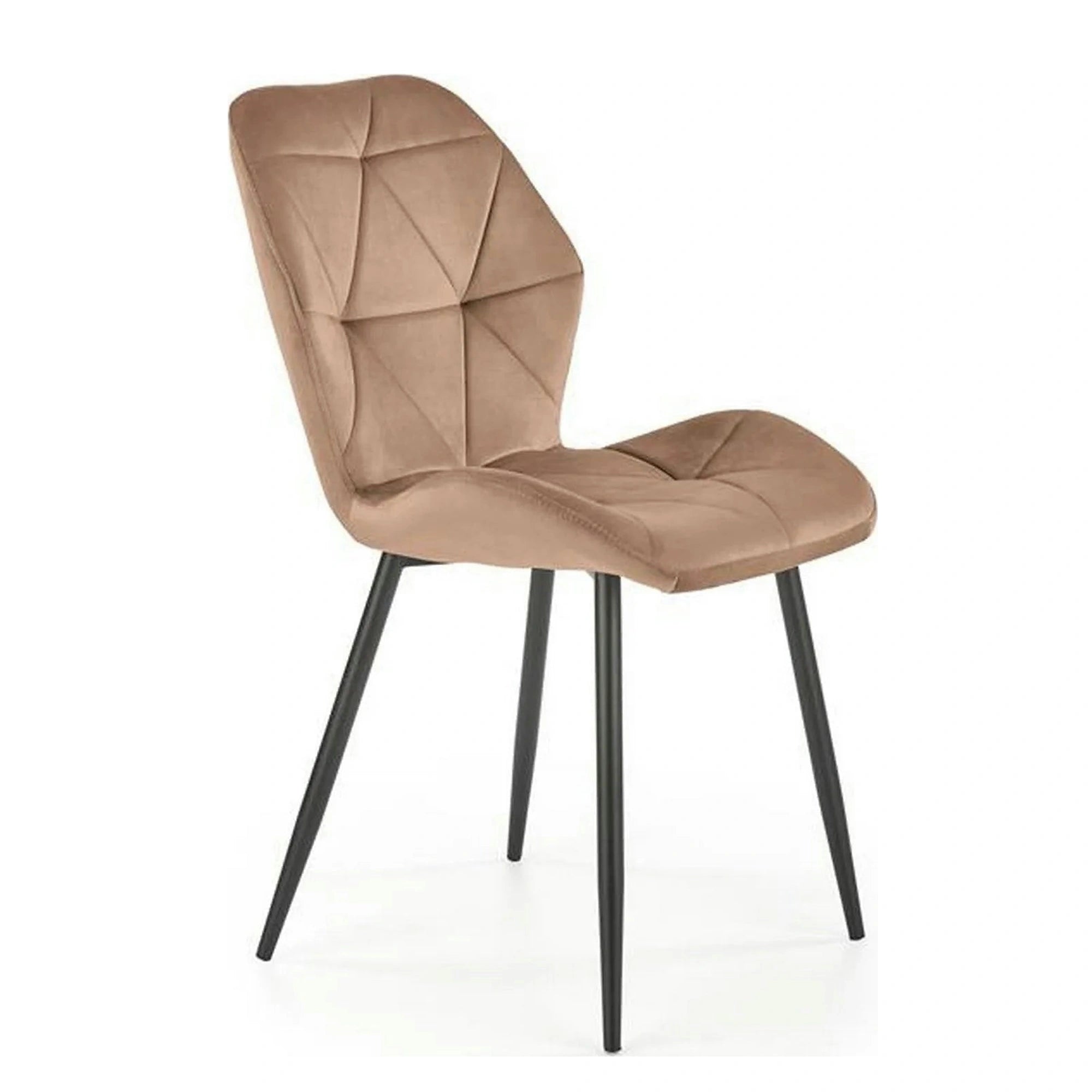 Scaun K453, bej/negru, stofa catifelata/metal, 48x53x86 cm