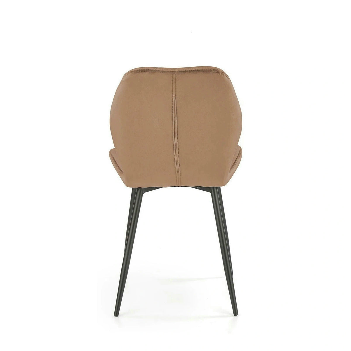 Scaun K453, bej/negru, stofa catifelata/metal, 48x53x86 cm