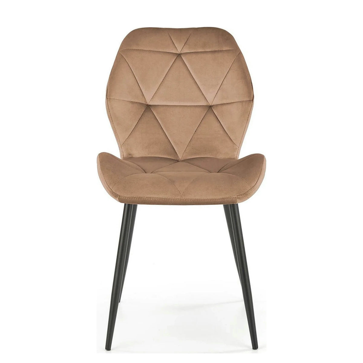 Scaun K453, bej/negru, stofa catifelata/metal, 48x53x86 cm