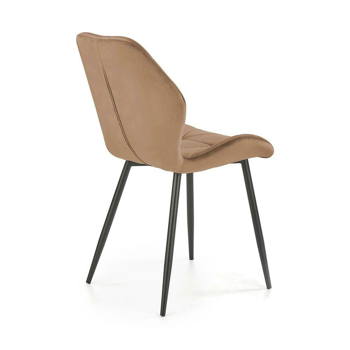 Scaun K453, bej/negru, stofa catifelata/metal, 48x53x86 cm
