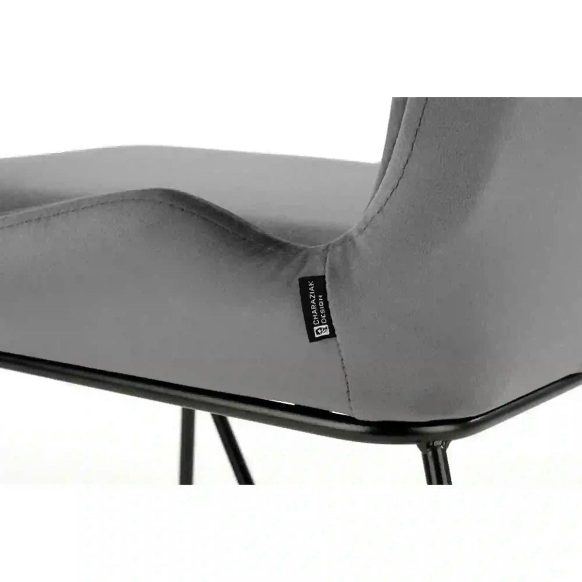 Scaun K454, gri/negru, stofa catifelata/metal, 46x55x83 CM