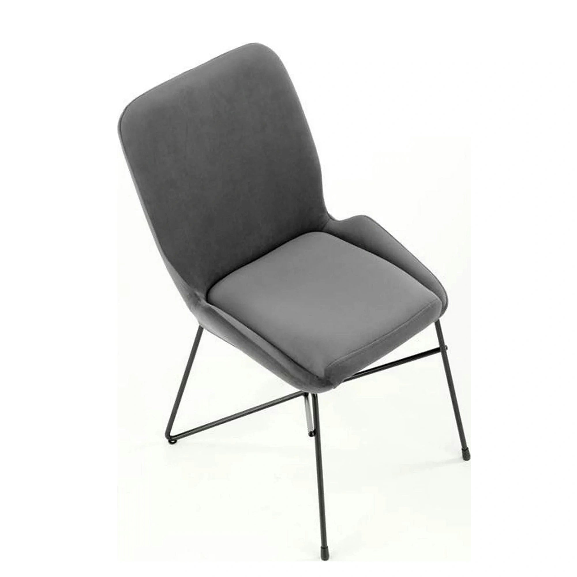Scaun K454, gri/negru, stofa catifelata/metal, 46x55x83 CM