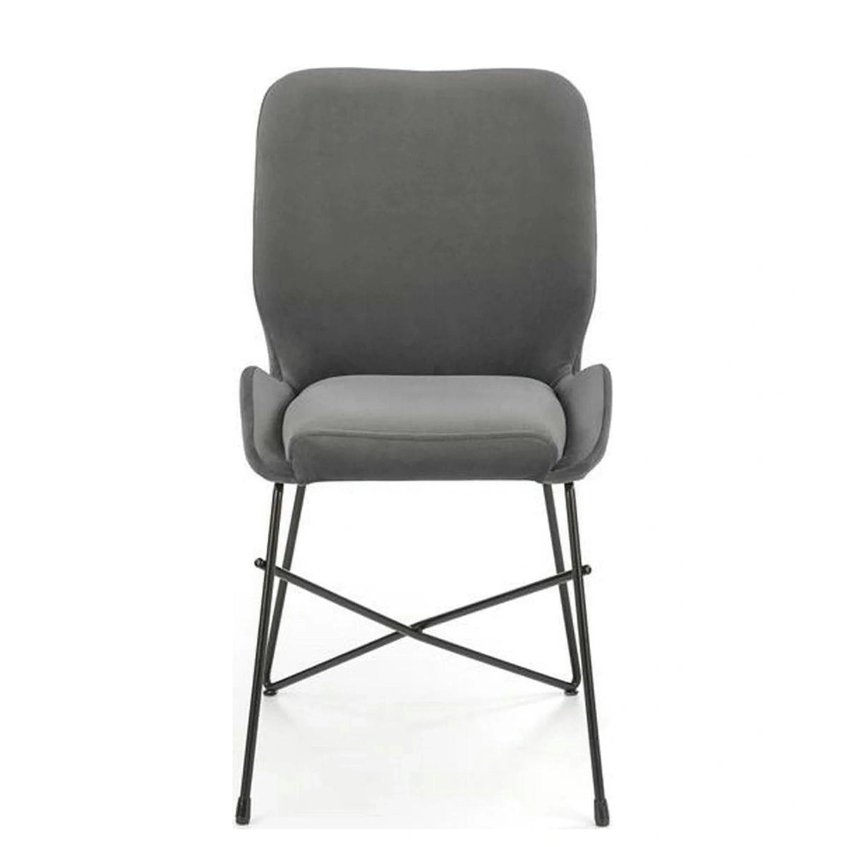 Scaun K454, gri/negru, stofa catifelata/metal, 46x55x83 CM