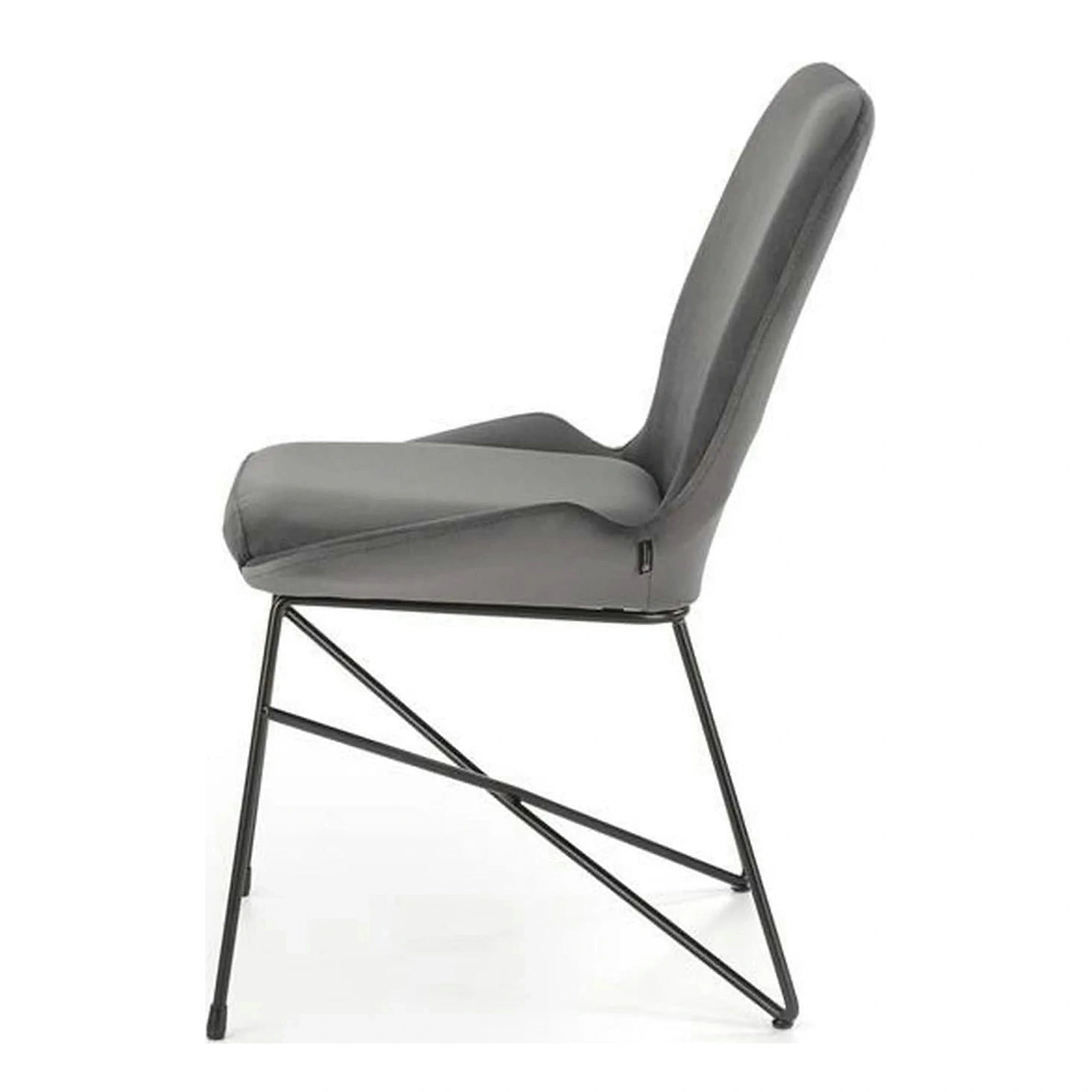 Scaun K454, gri/negru, stofa catifelata/metal, 46x55x83 CM