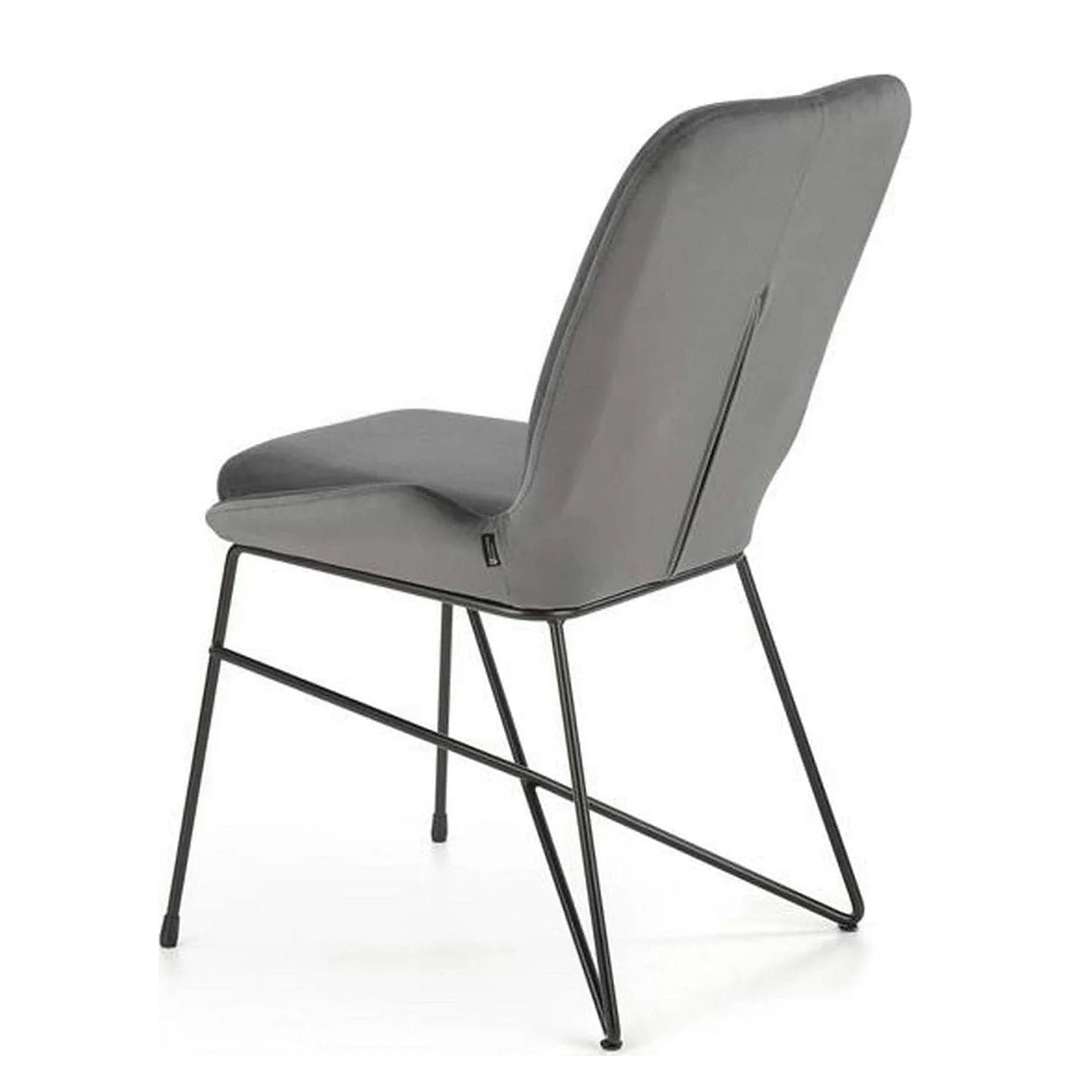 Scaun K454, gri/negru, stofa catifelata/metal, 46x55x83 CM