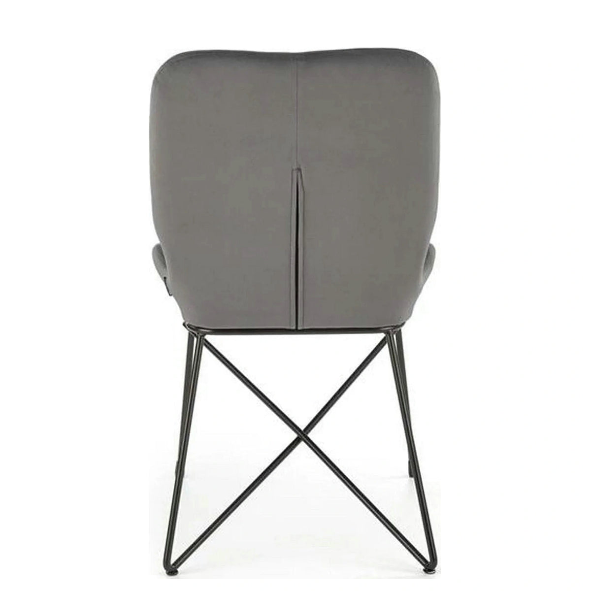 Scaun K454, gri/negru, stofa catifelata/metal, 46x55x83 CM