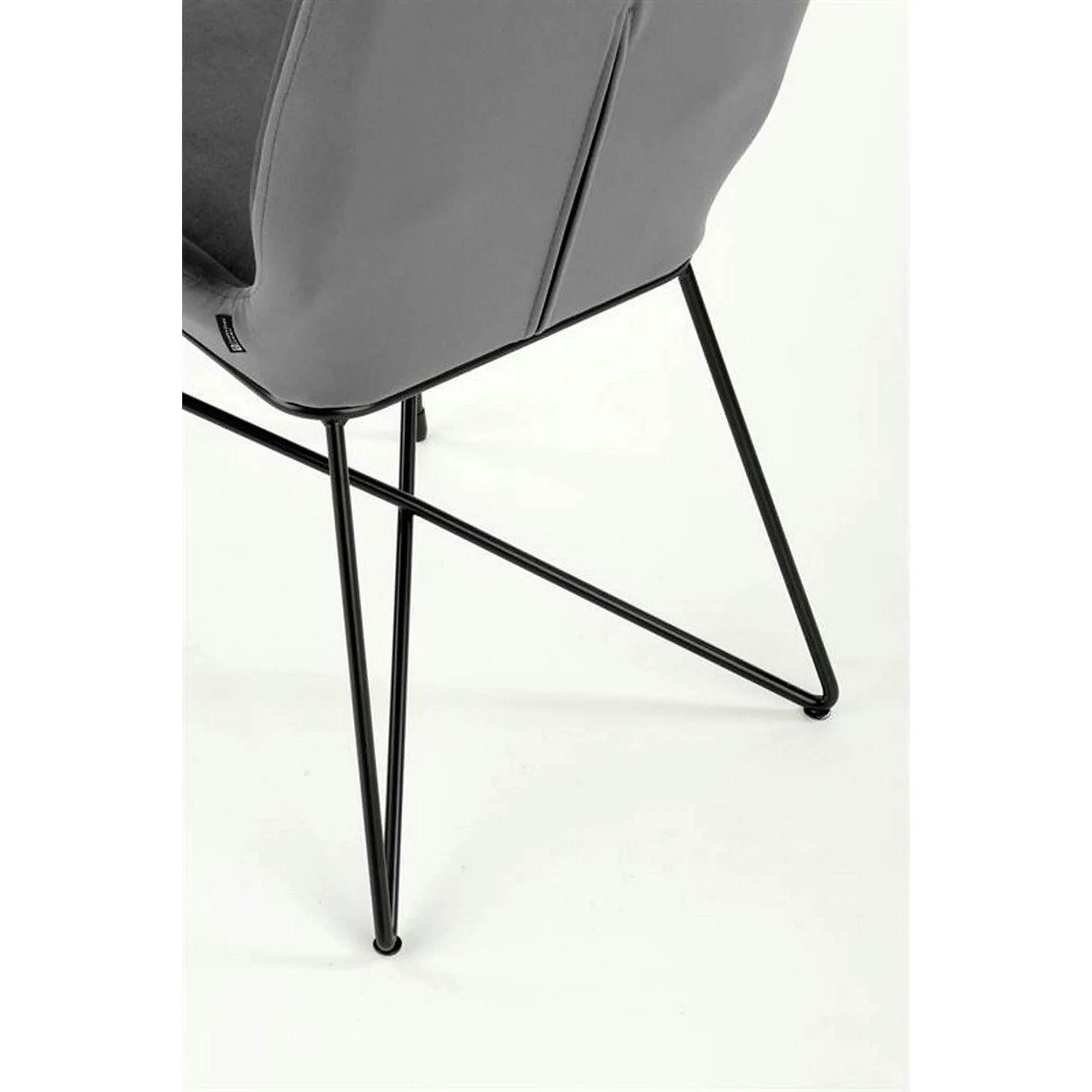 Scaun K454, gri/negru, stofa catifelata/metal, 46x55x83 CM