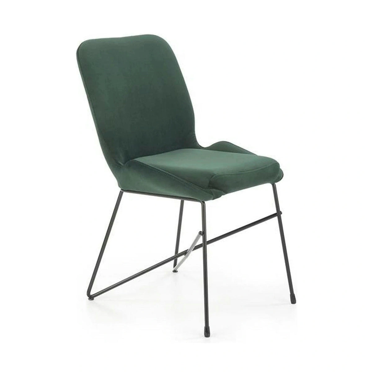 Scaun K454, verde/negru, stofa catifelata/metal, 46x55x83 cm