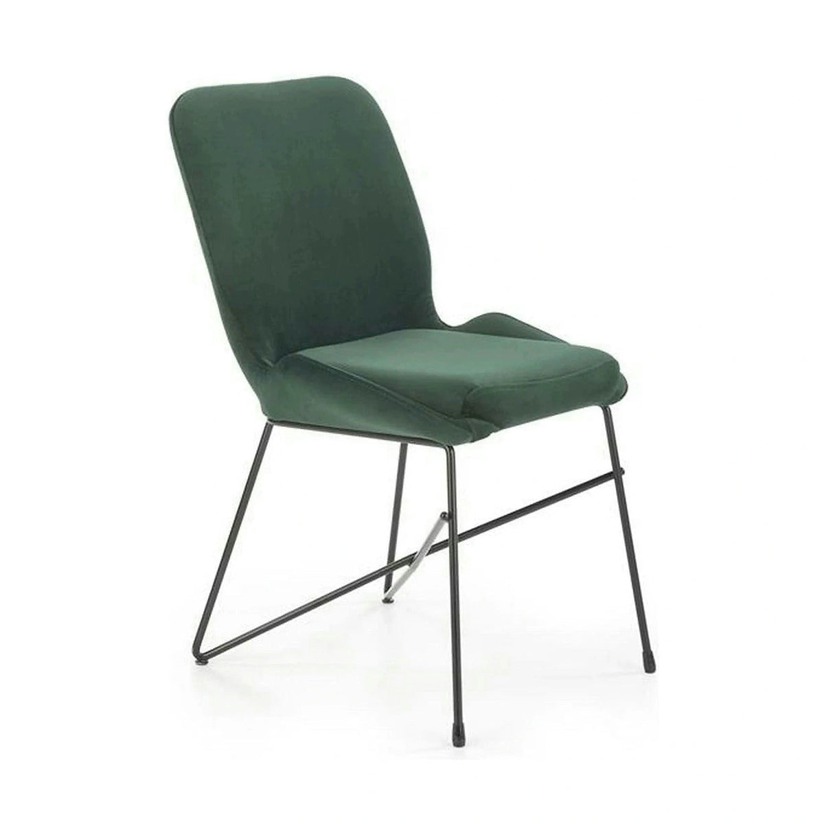 Scaun K454, verde/negru, stofa catifelata/metal, 46x55x83 cm