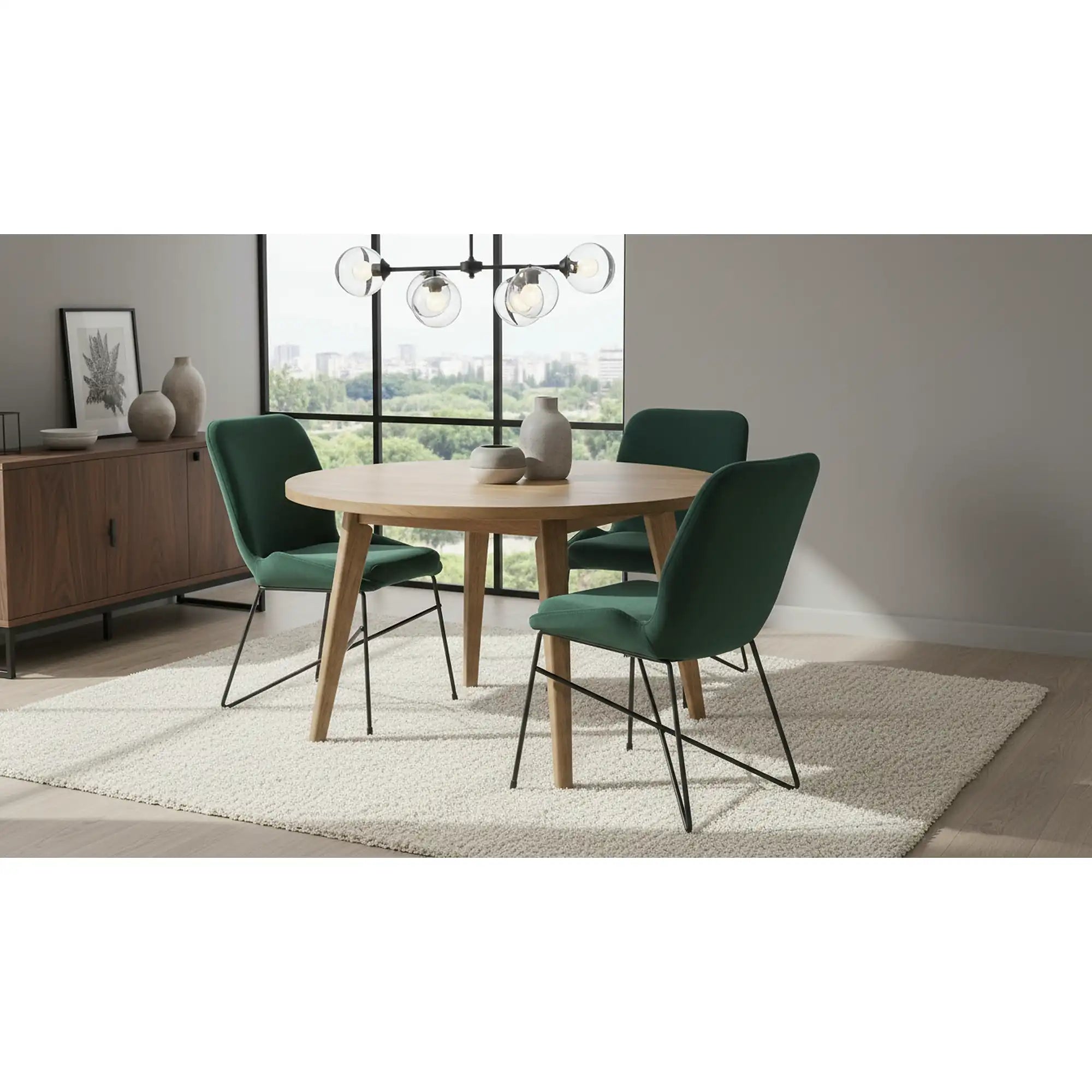 Scaun K454, verde/negru, stofa catifelata/metal, 46x55x83 cm