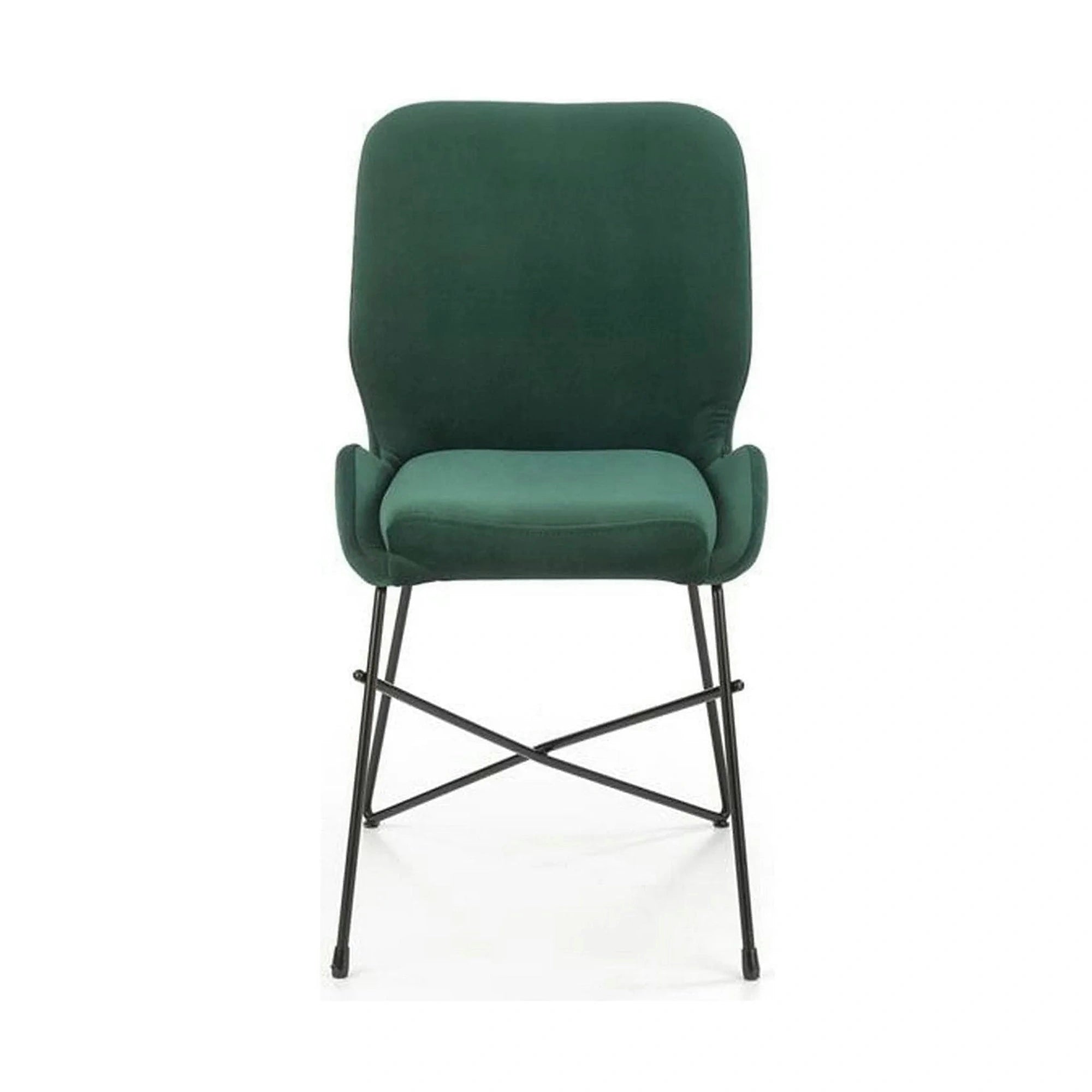 Scaun K454, verde/negru, stofa catifelata/metal, 46x55x83 cm