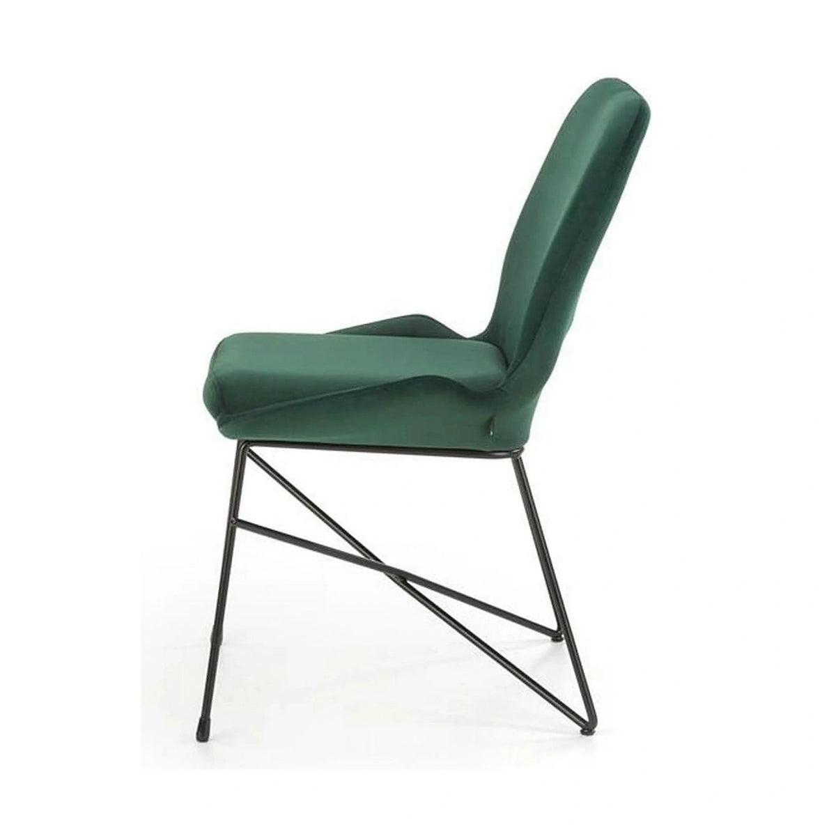 Scaun K454, verde/negru, stofa catifelata/metal, 46x55x83 cm