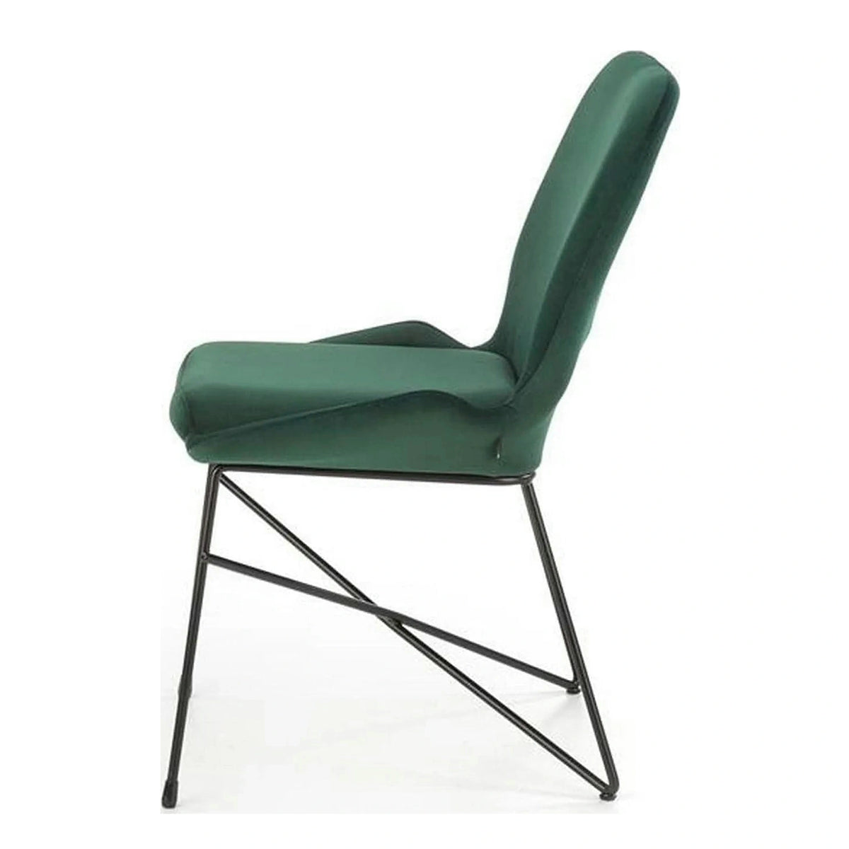 Scaun K454, verde/negru, stofa catifelata/metal, 46x55x83 cm