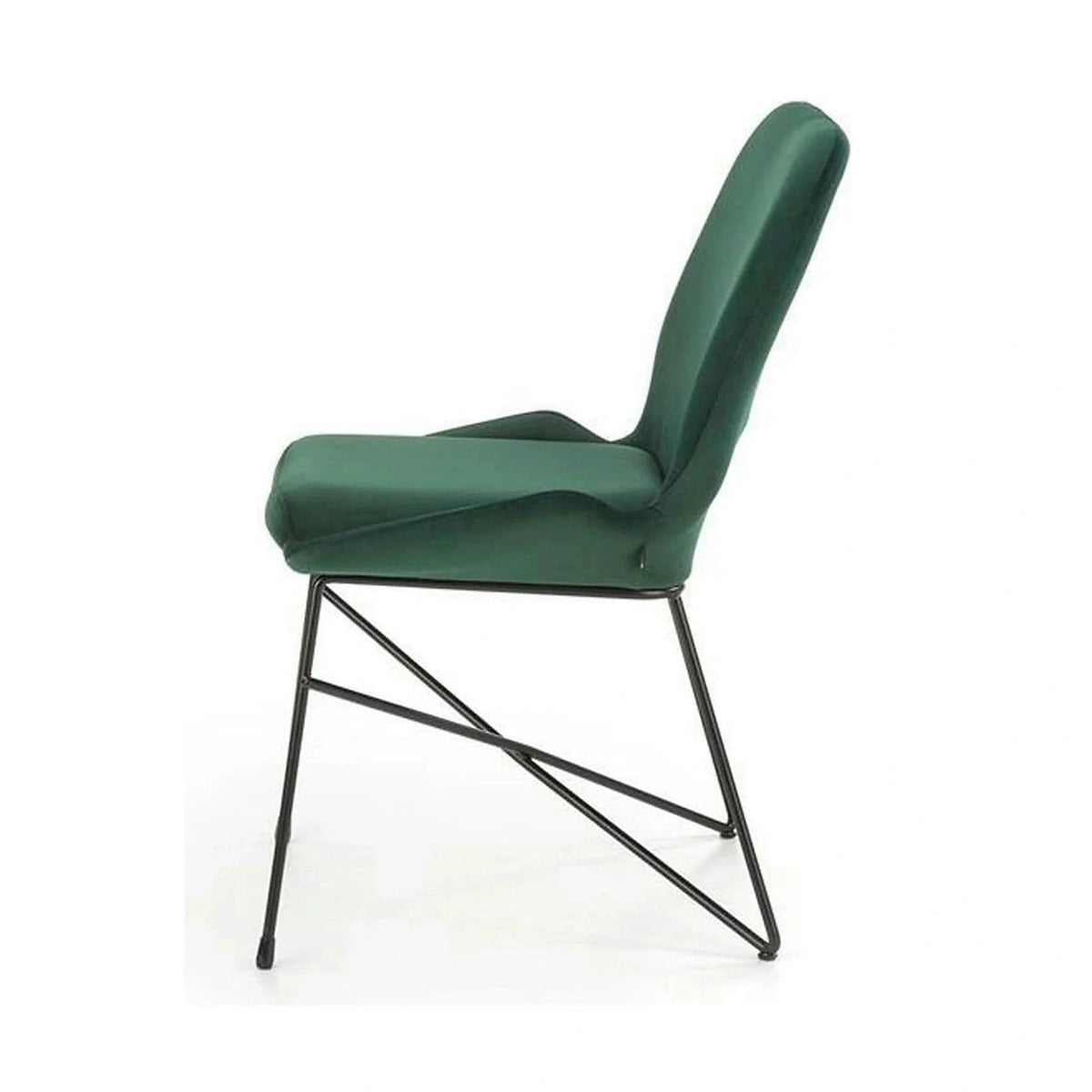 Scaun K454, verde/negru, stofa catifelata/metal, 46x55x83 cm