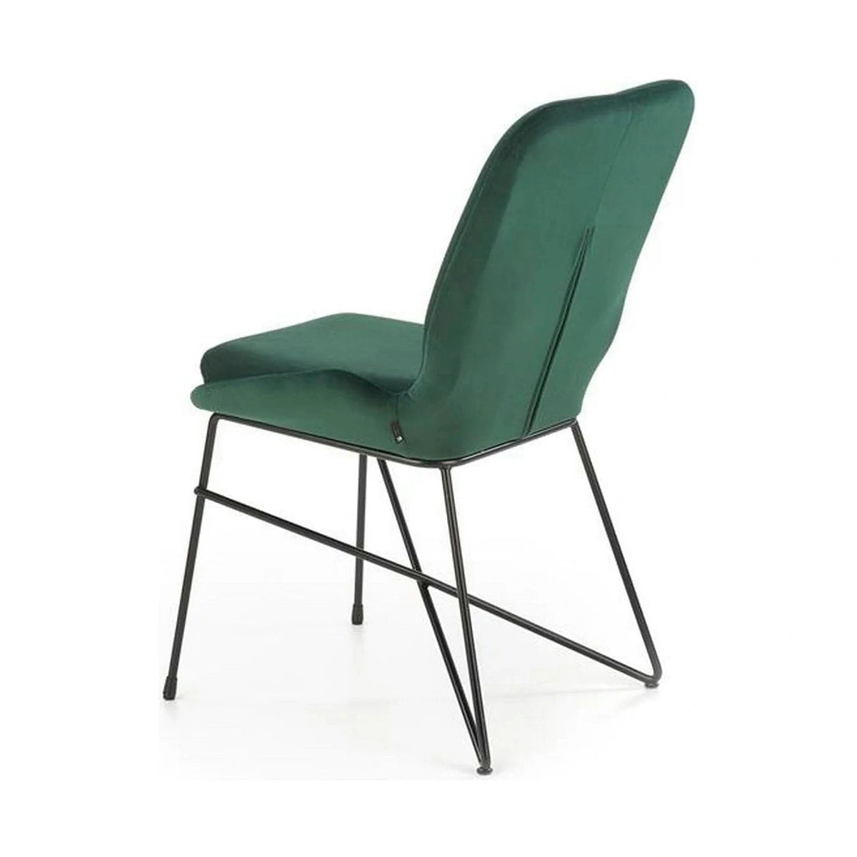 Scaun K454, verde/negru, stofa catifelata/metal, 46x55x83 cm