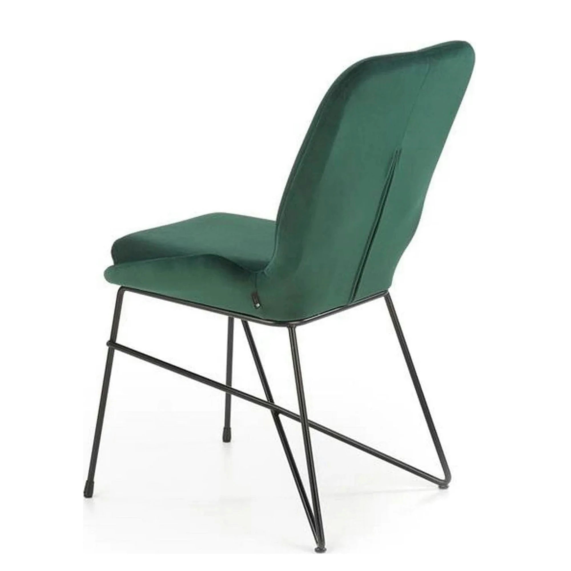 Scaun K454, verde/negru, stofa catifelata/metal, 46x55x83 cm