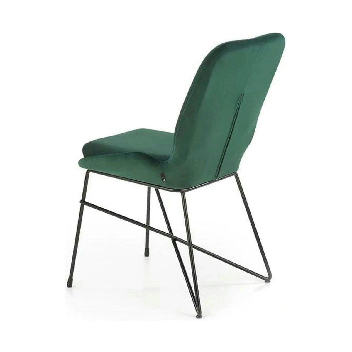 Scaun K454, verde/negru, stofa catifelata/metal, 46x55x83 cm