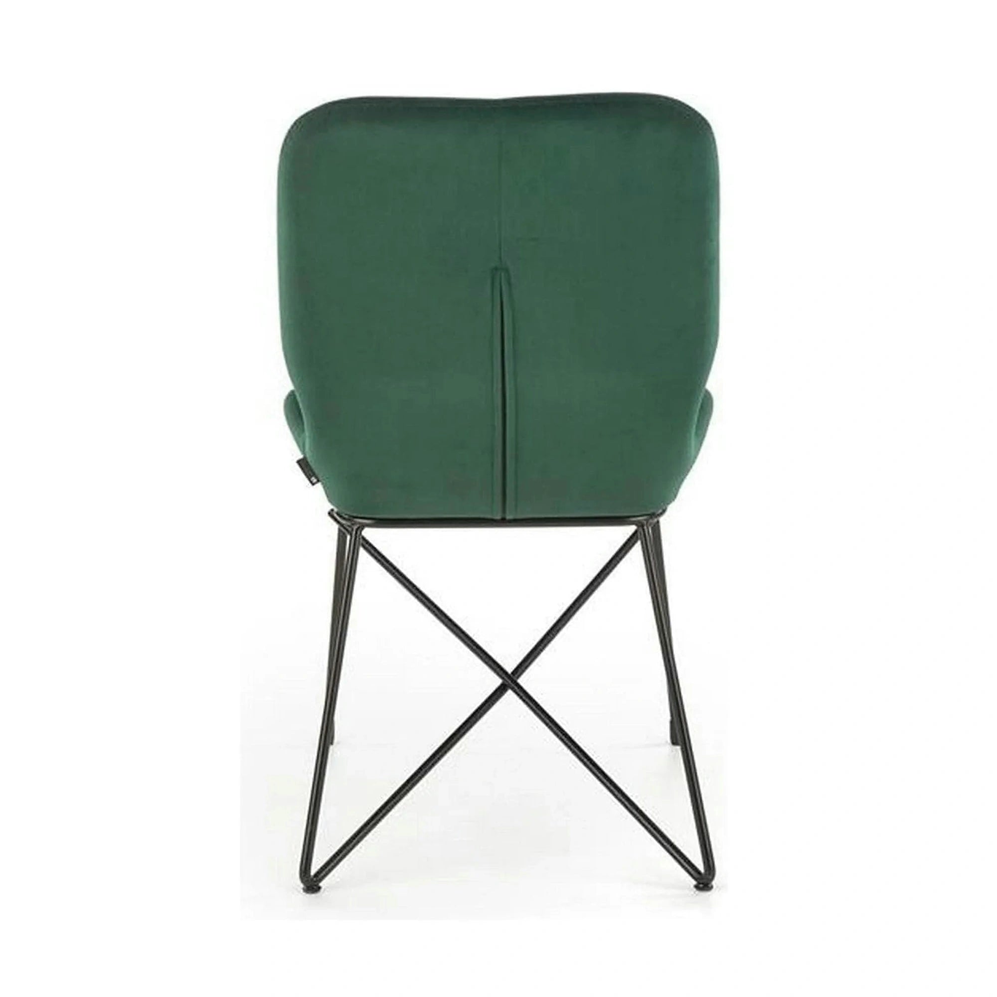 Scaun K454, verde/negru, stofa catifelata/metal, 46x55x83 cm
