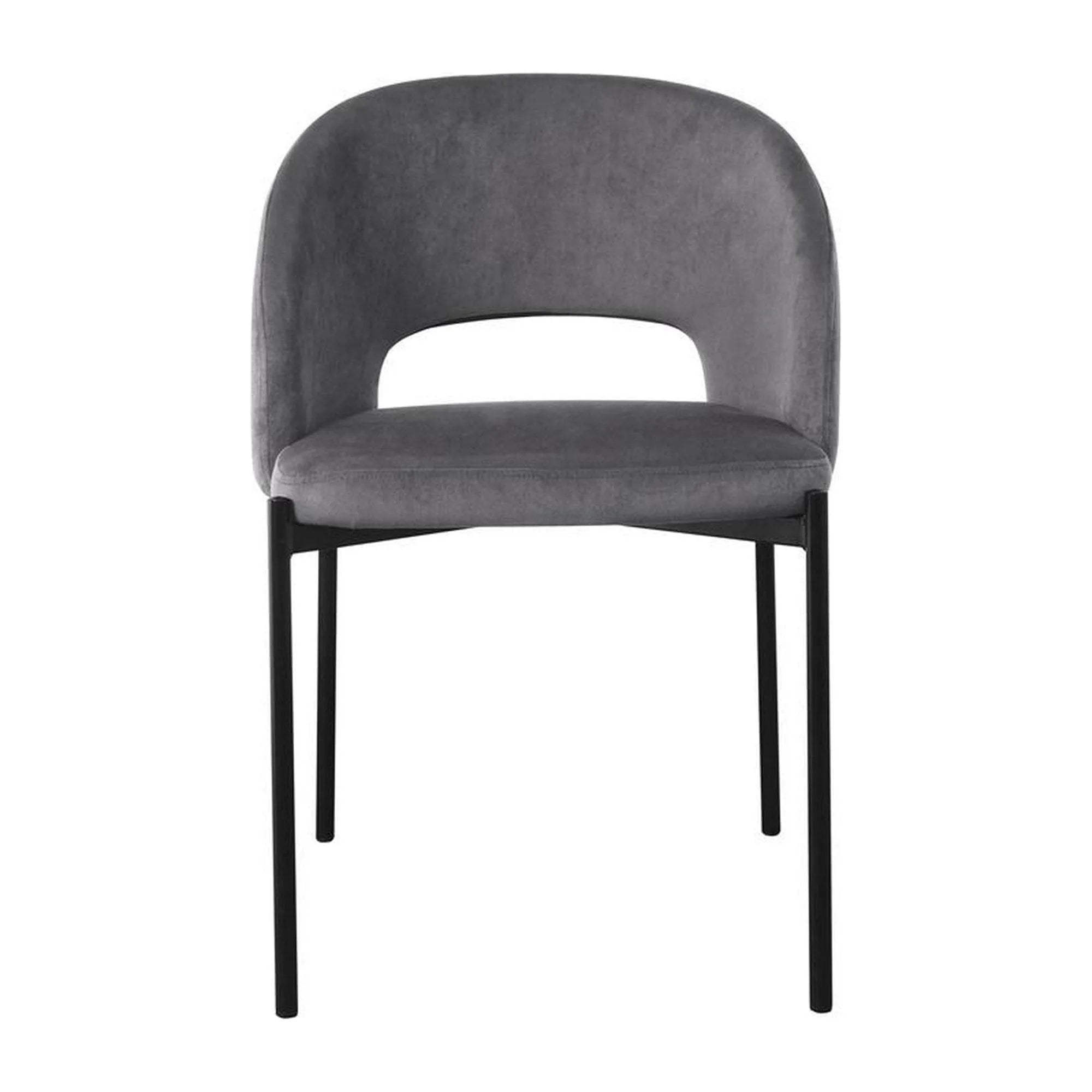 Scaun K455, gri/negru, stofa catifelata/metal, 51x57x77 cm