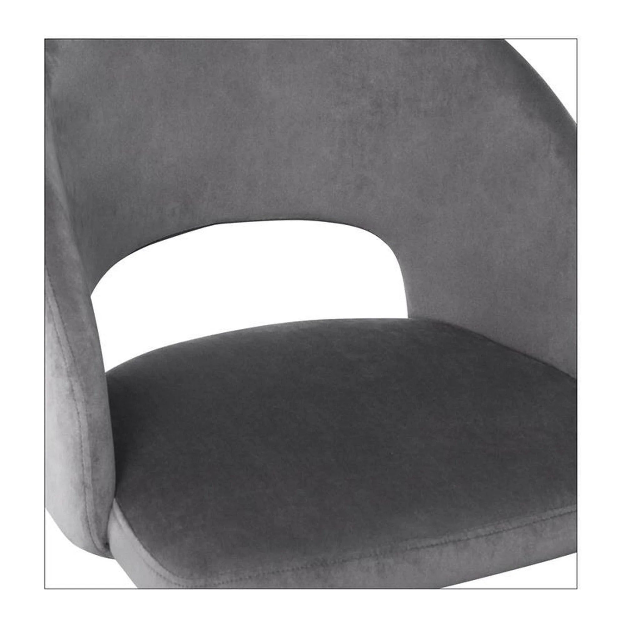 Scaun K455, gri/negru, stofa catifelata/metal, 51x57x77 cm