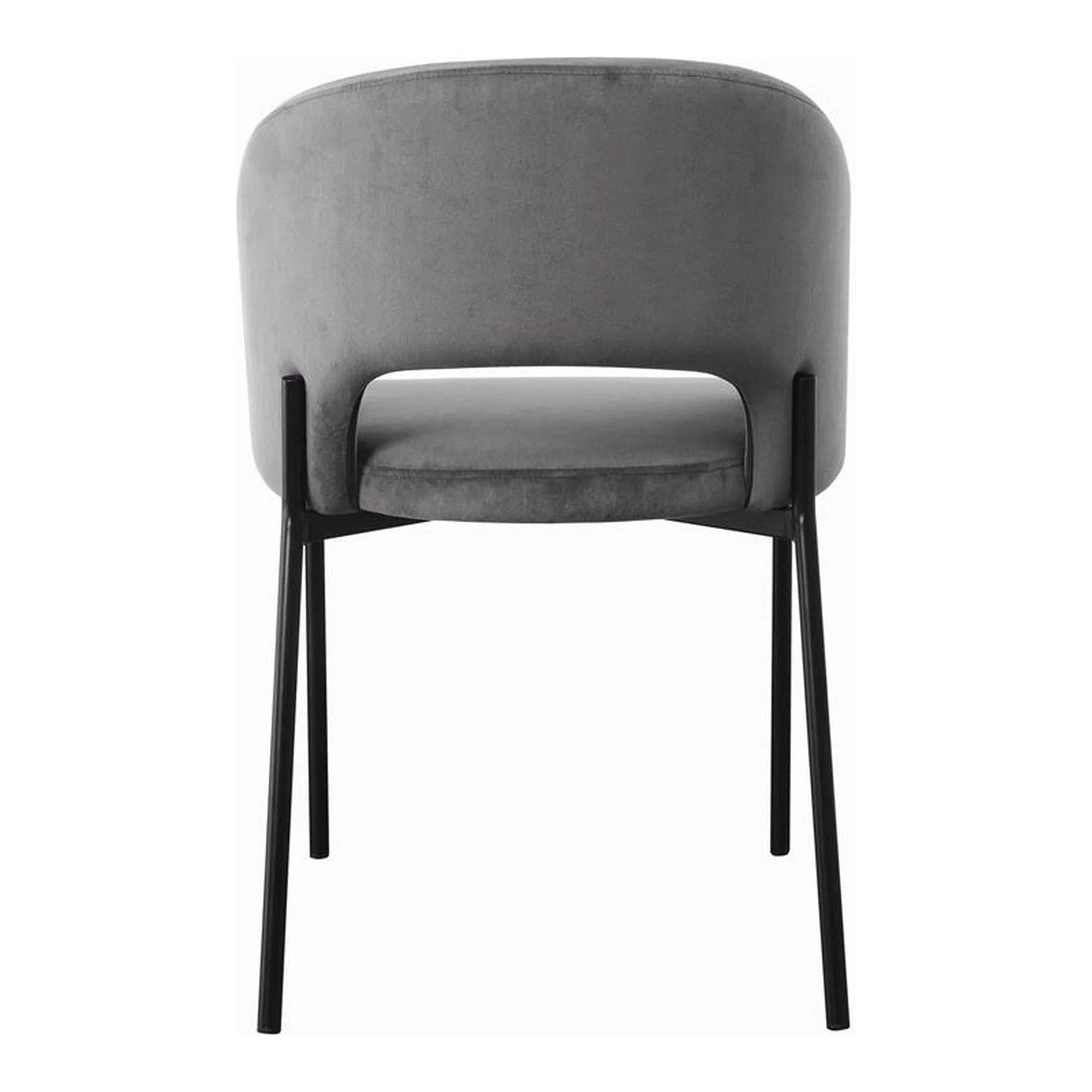 Scaun K455, gri/negru, stofa catifelata/metal, 51x57x77 cm