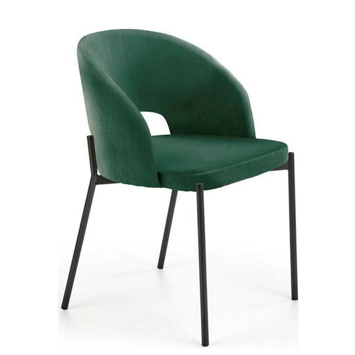 Scaun K455, verde/negru, stofa catifelata/metal, 51x57x77 cm
