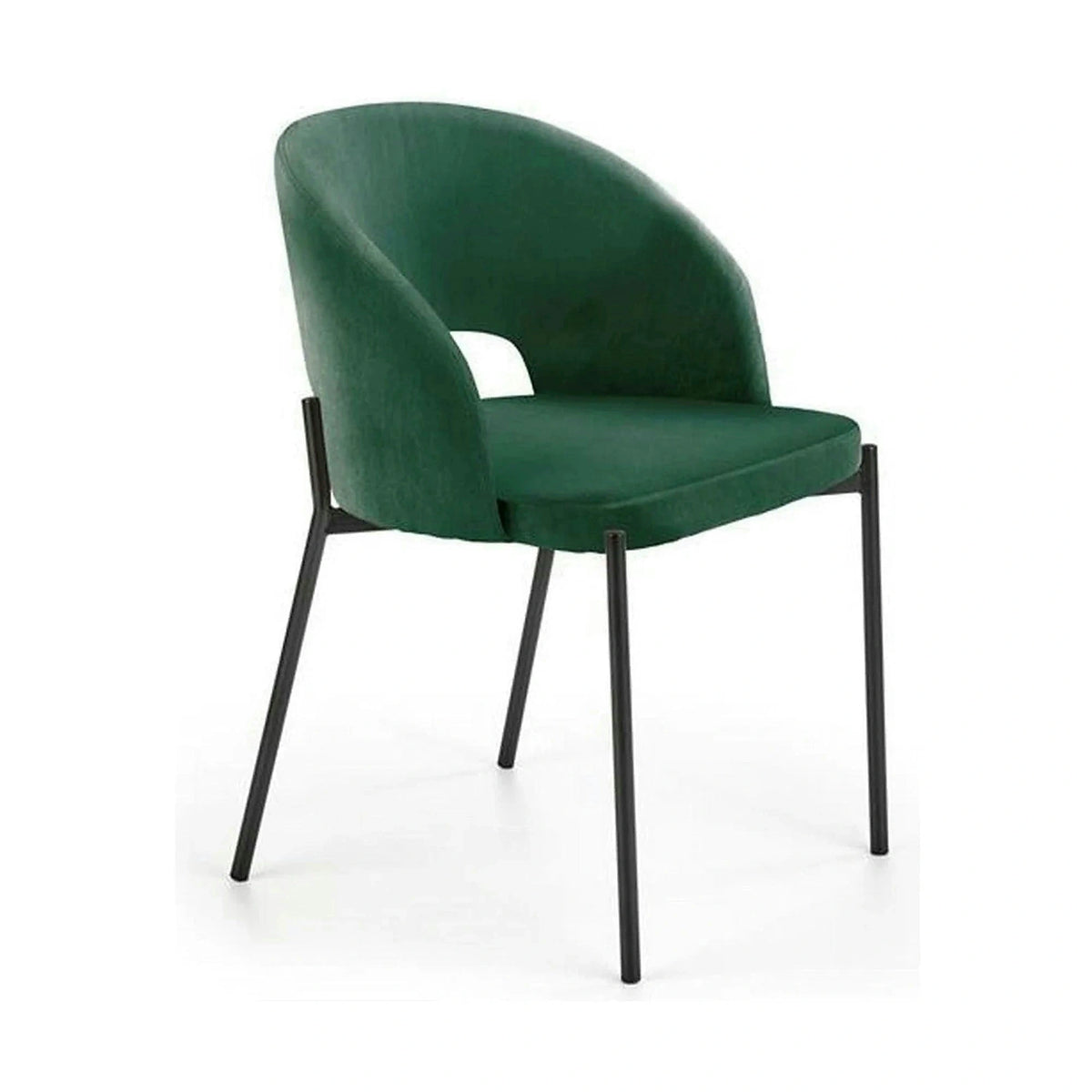 Scaun K455, verde/negru, stofa catifelata/metal, 51x57x77 cm