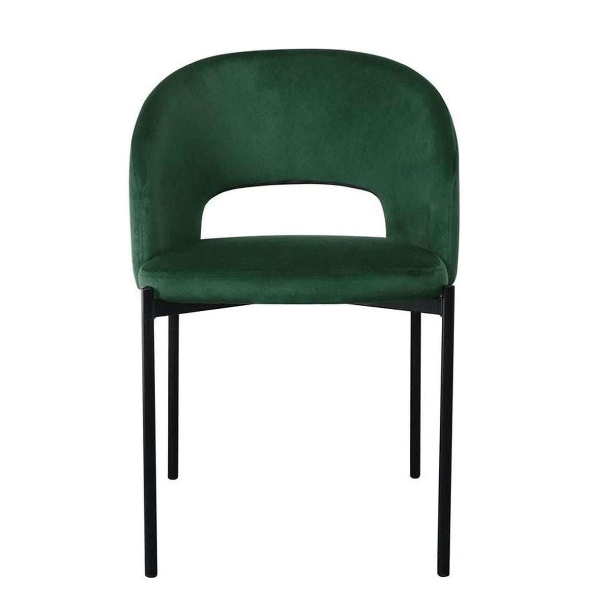 Scaun K455, verde/negru, stofa catifelata/metal, 51x57x77 cm
