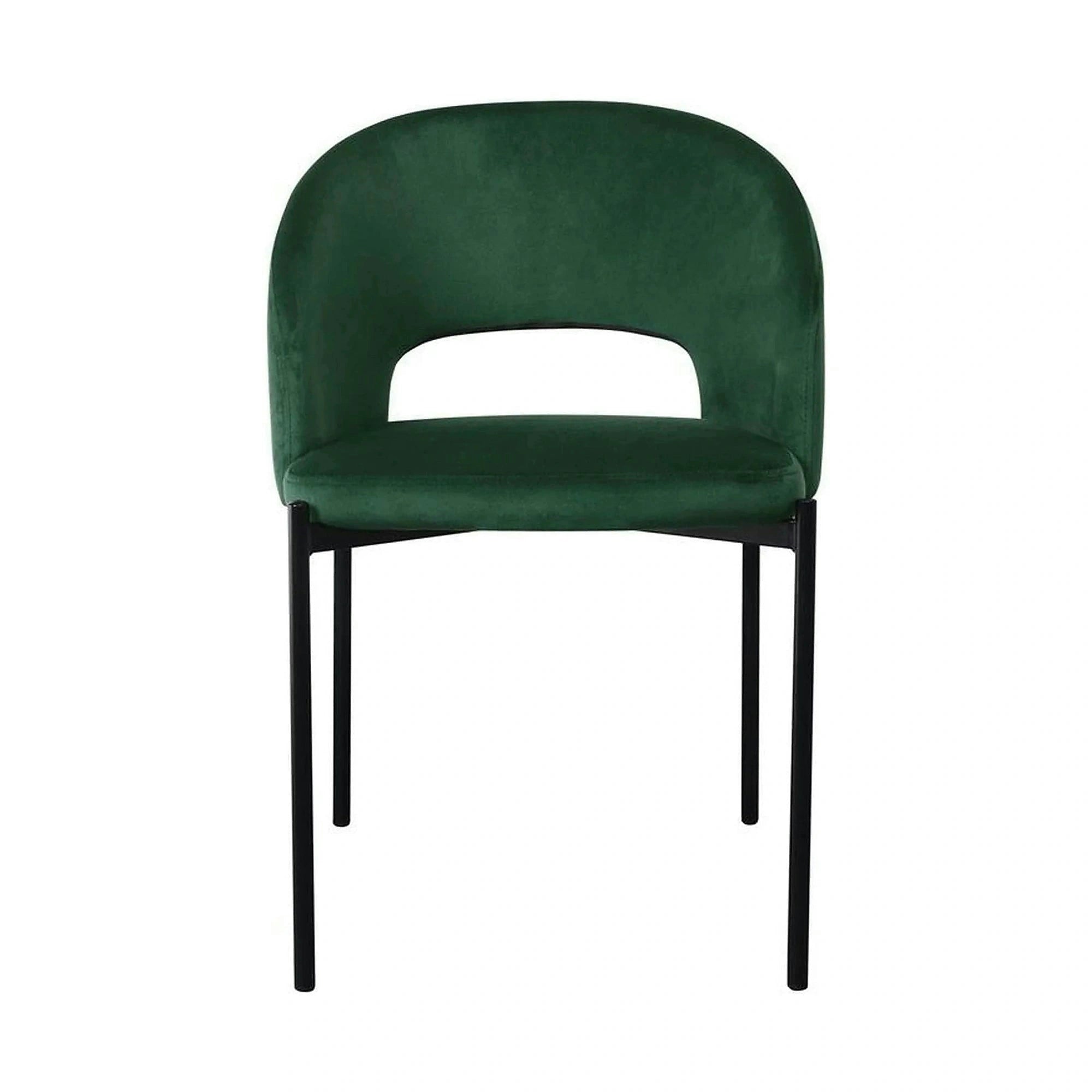 Scaun K455, verde/negru, stofa catifelata/metal, 51x57x77 cm