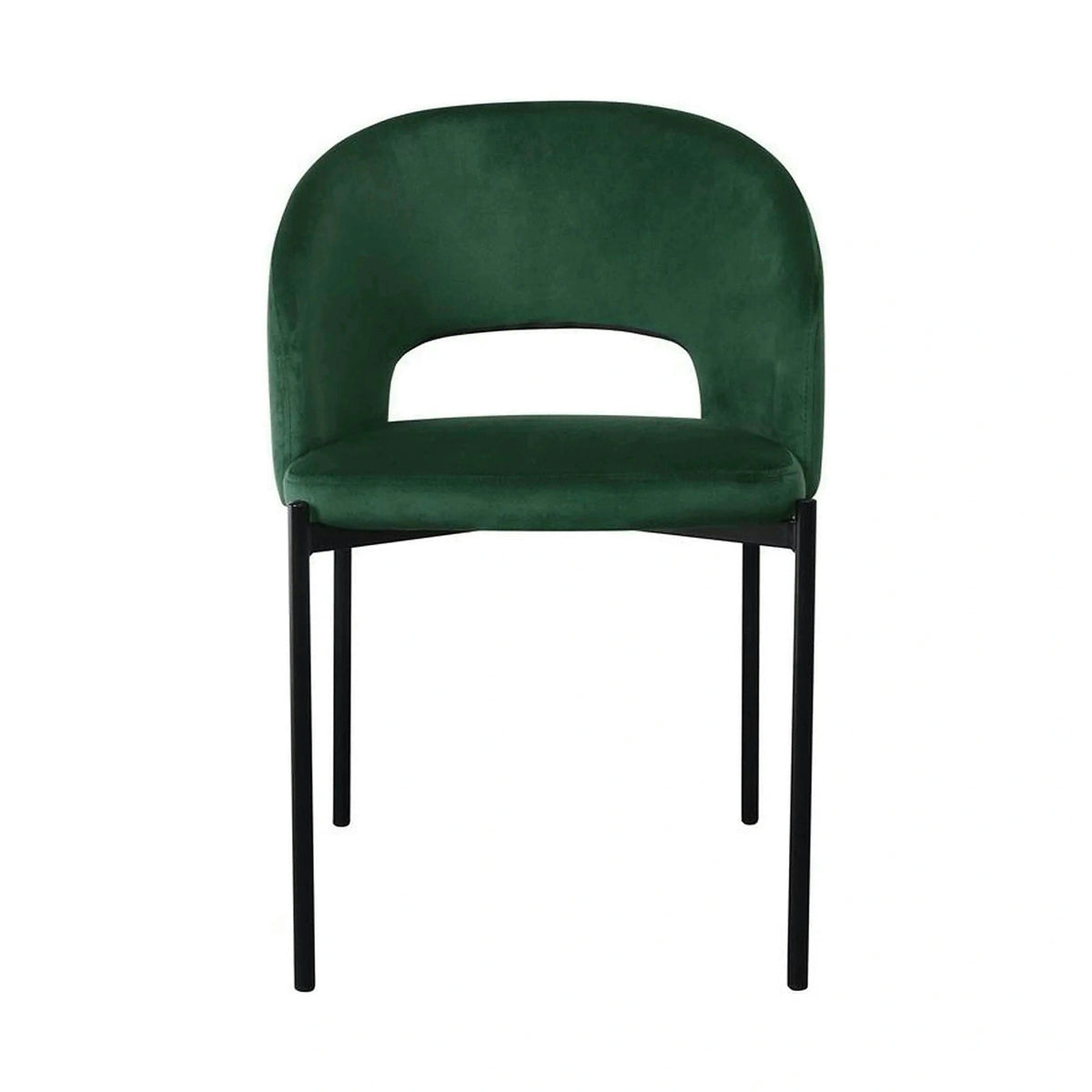 Scaun K455, verde/negru, stofa catifelata/metal, 51x57x77 cm