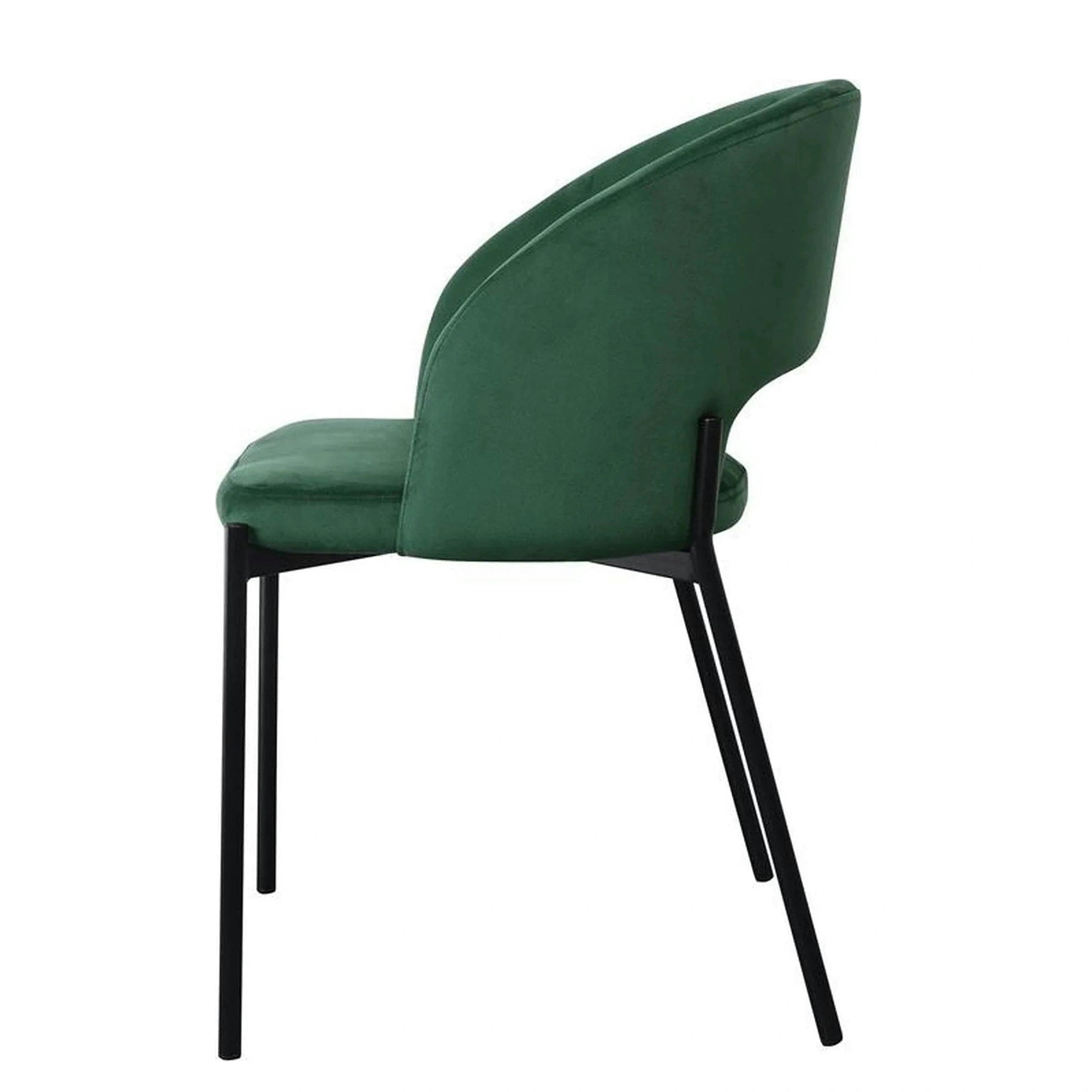 Scaun K455, verde/negru, stofa catifelata/metal, 51x57x77 cm