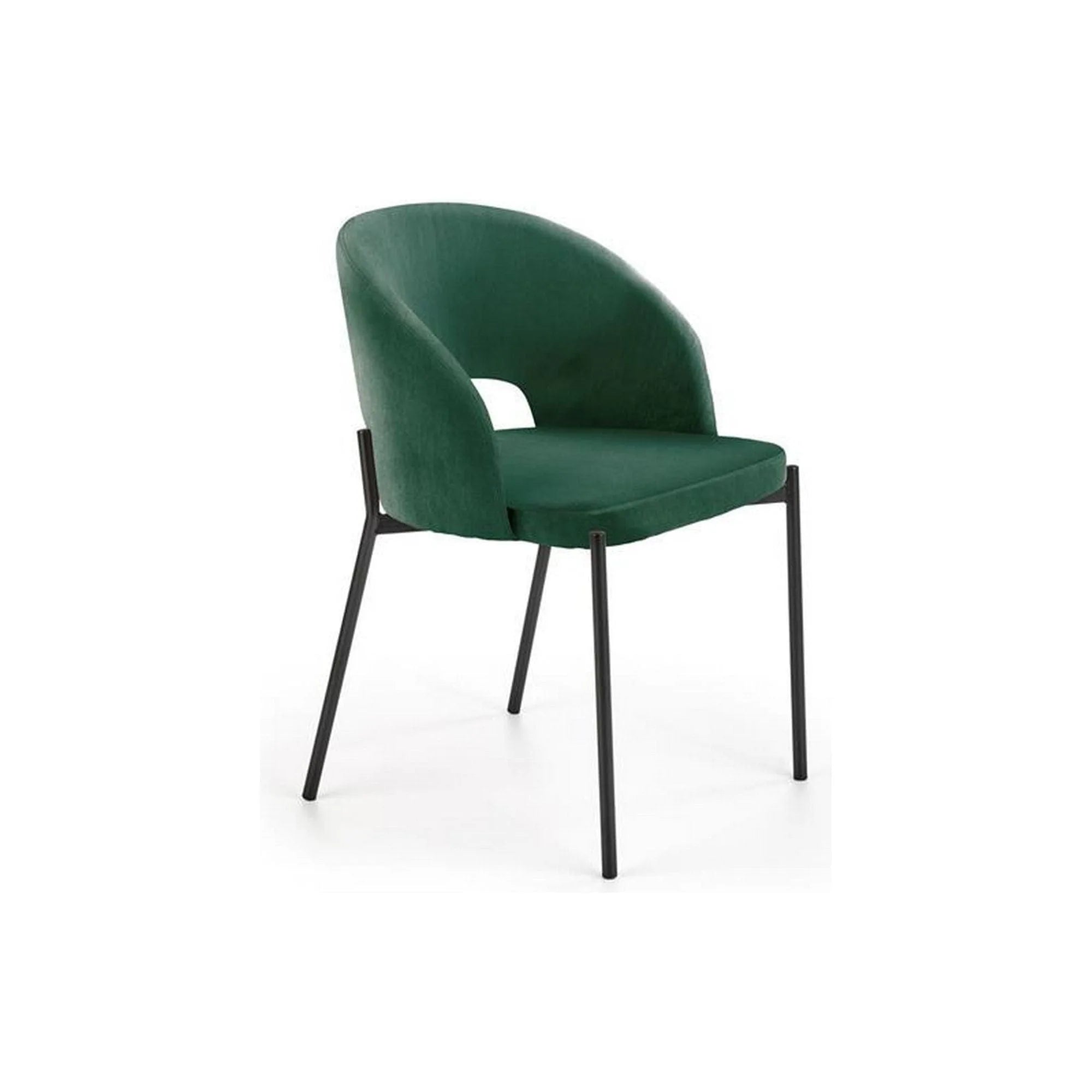 Scaun K455, verde/negru, stofa catifelata/metal, 51x57x77 cm