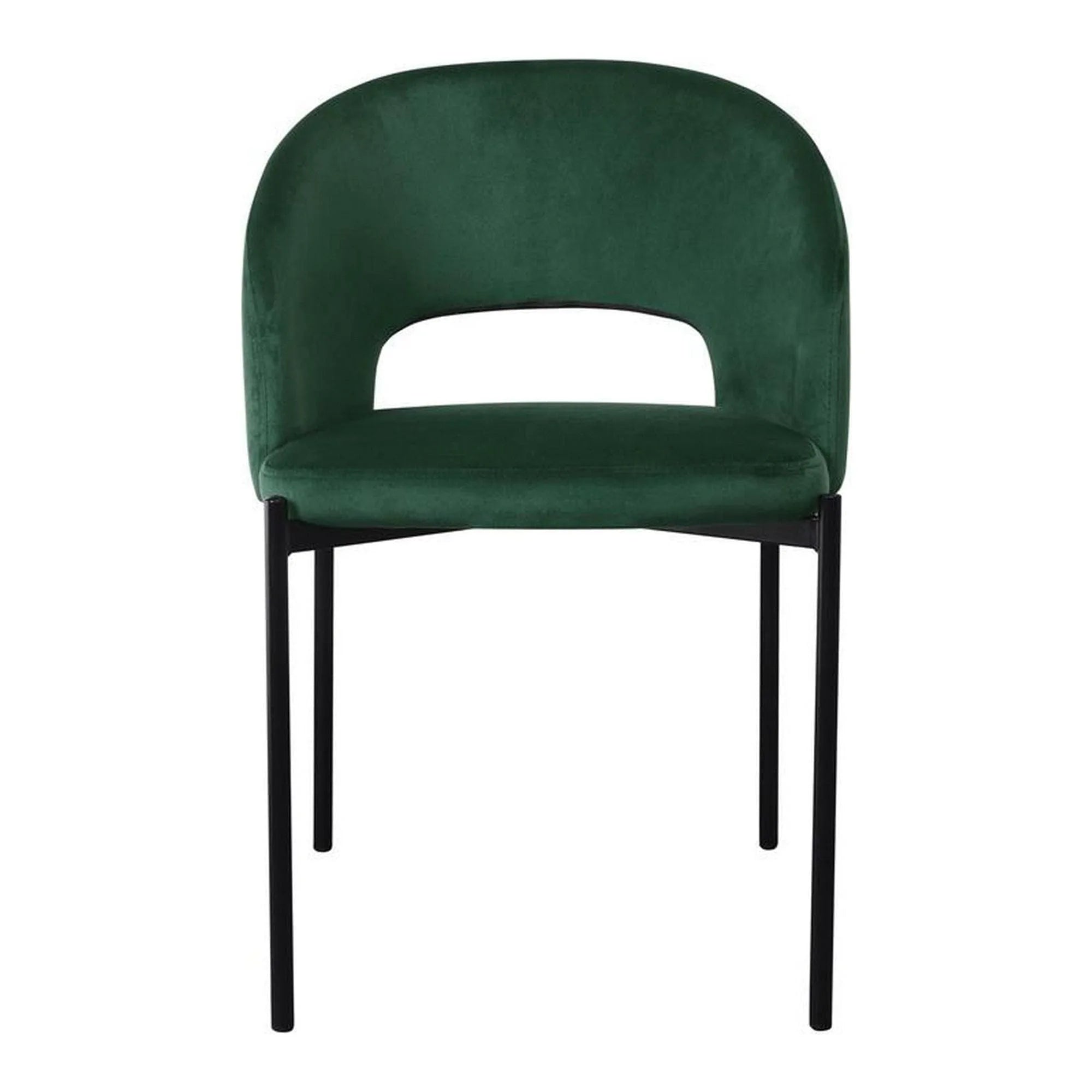 Scaun K455, verde/negru, stofa catifelata/metal, 51x57x77 cm