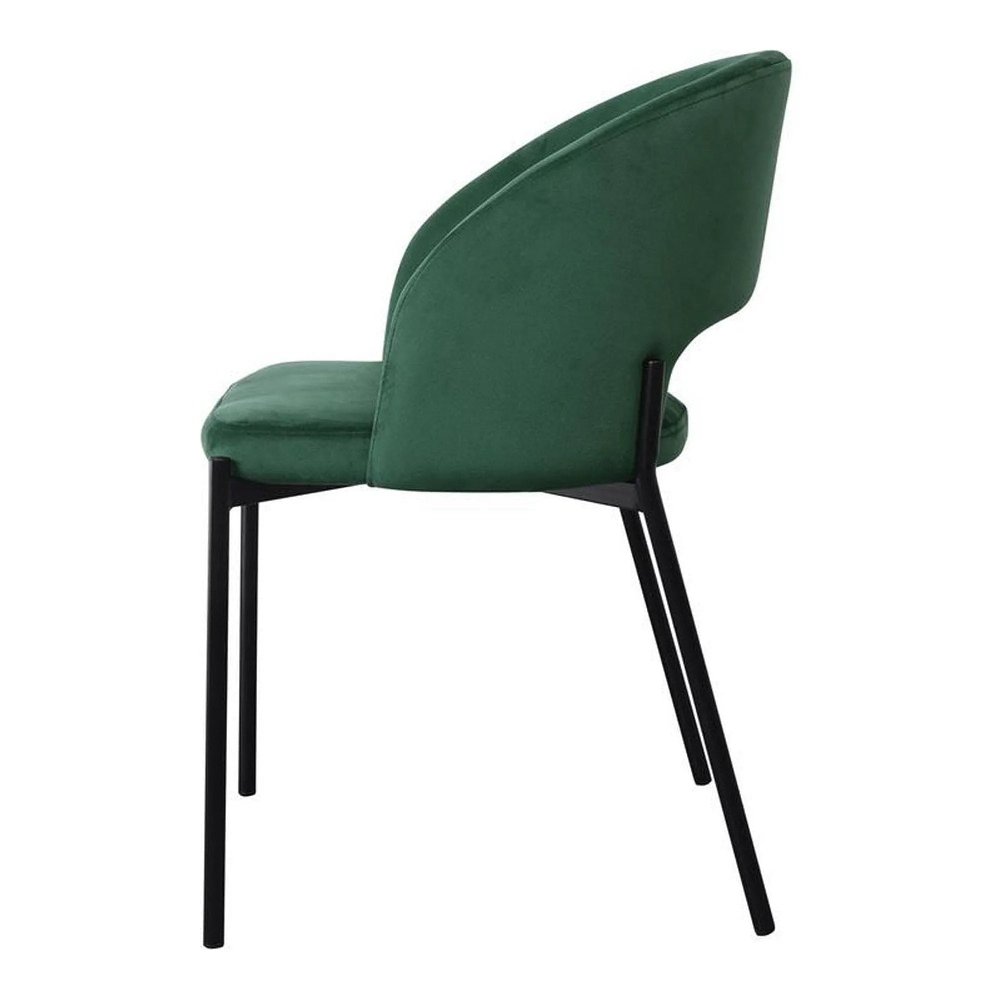 Scaun K455, verde/negru, stofa catifelata/metal, 51x57x77 cm