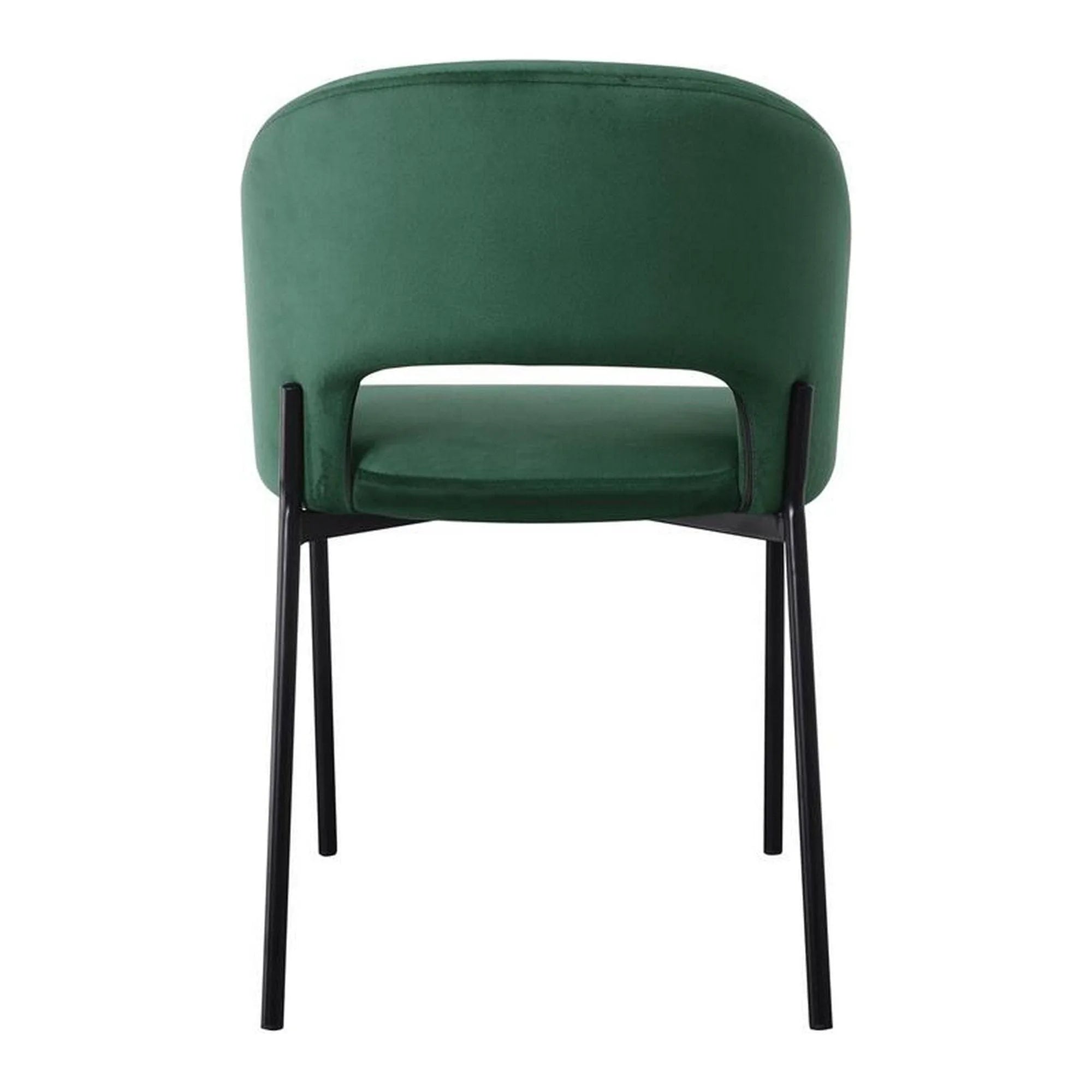 Scaun K455, verde/negru, stofa catifelata/metal, 51x57x77 cm