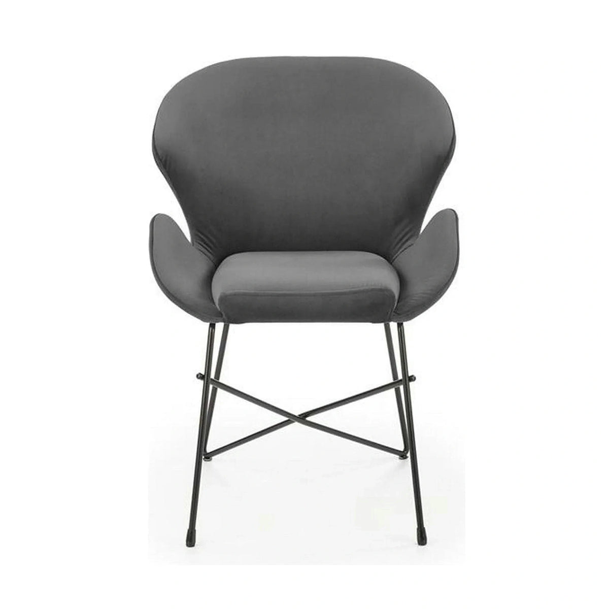 Scaun K458, gri/negru, stofa catifelata/metal, 57x62x82 cm