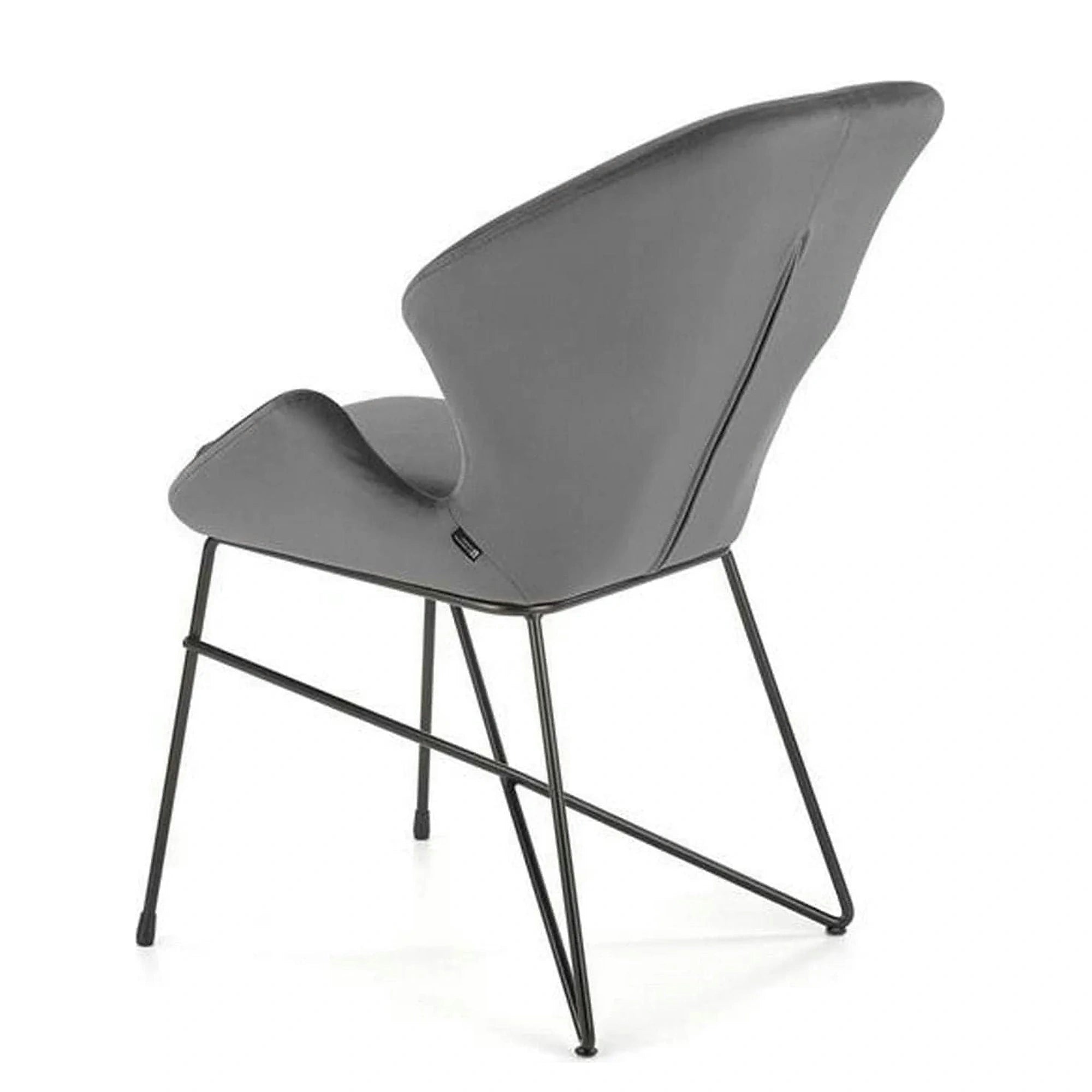 Scaun K458, gri/negru, stofa catifelata/metal, 57x62x82 cm