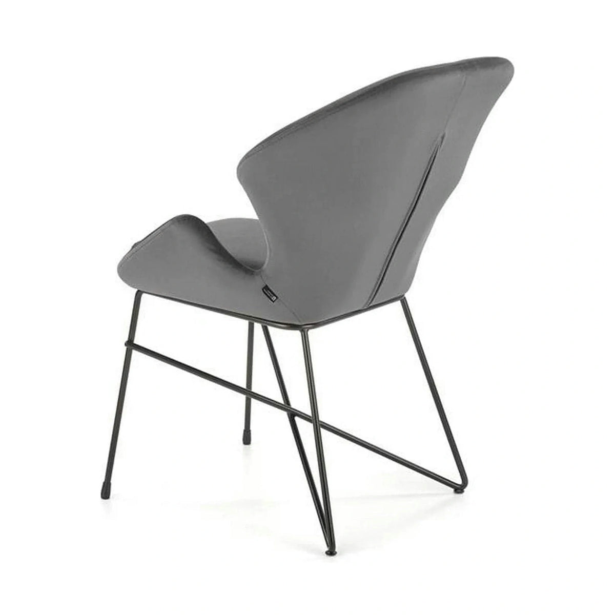 Scaun K458, gri/negru, stofa catifelata/metal, 57x62x82 cm