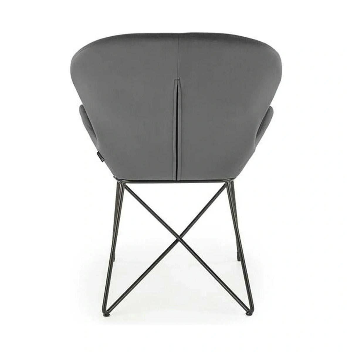 Scaun K458, gri/negru, stofa catifelata/metal, 57x62x82 cm
