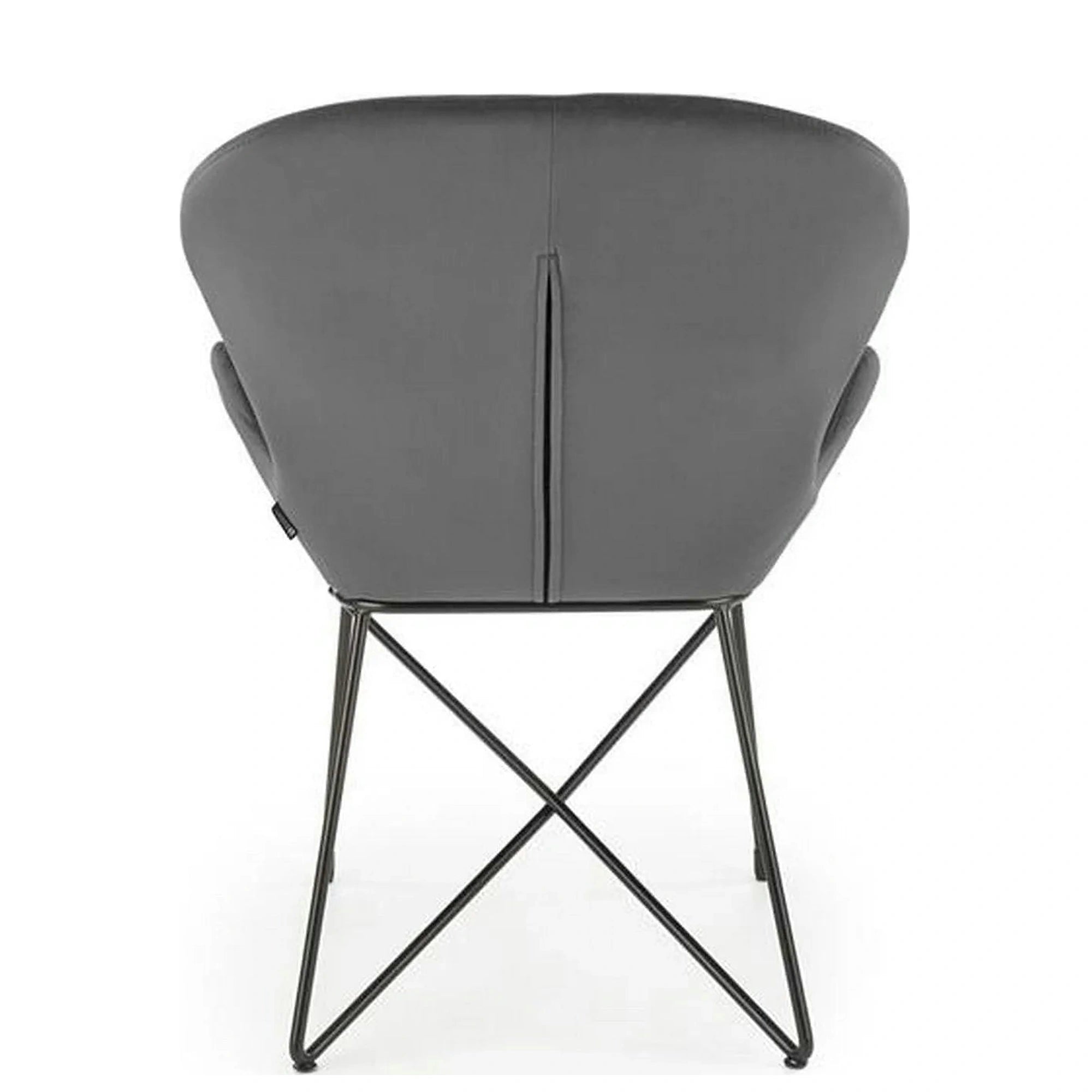Scaun K458, gri/negru, stofa catifelata/metal, 57x62x82 cm