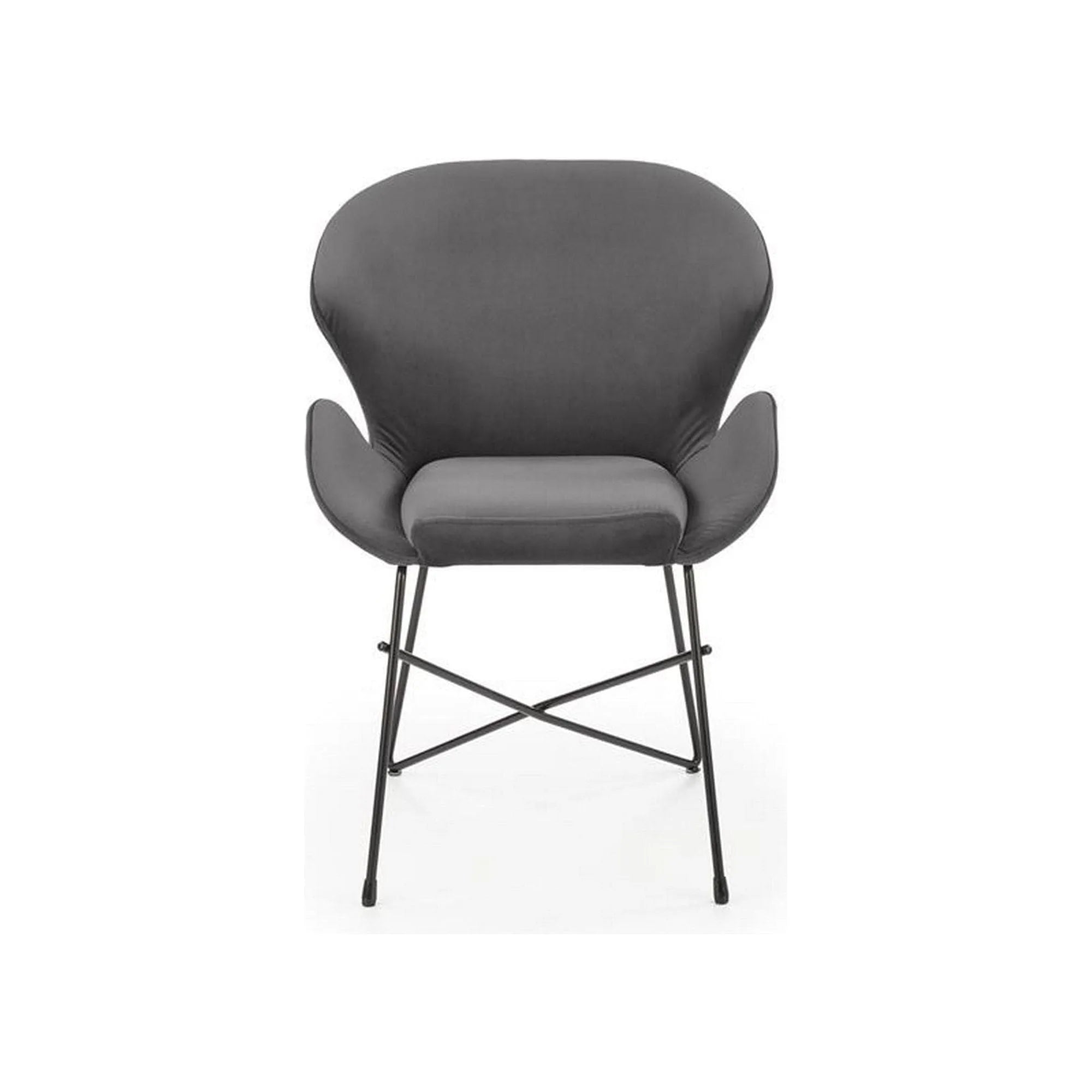 Scaun K458, gri/negru, stofa catifelata/metal, 57x62x82 cm