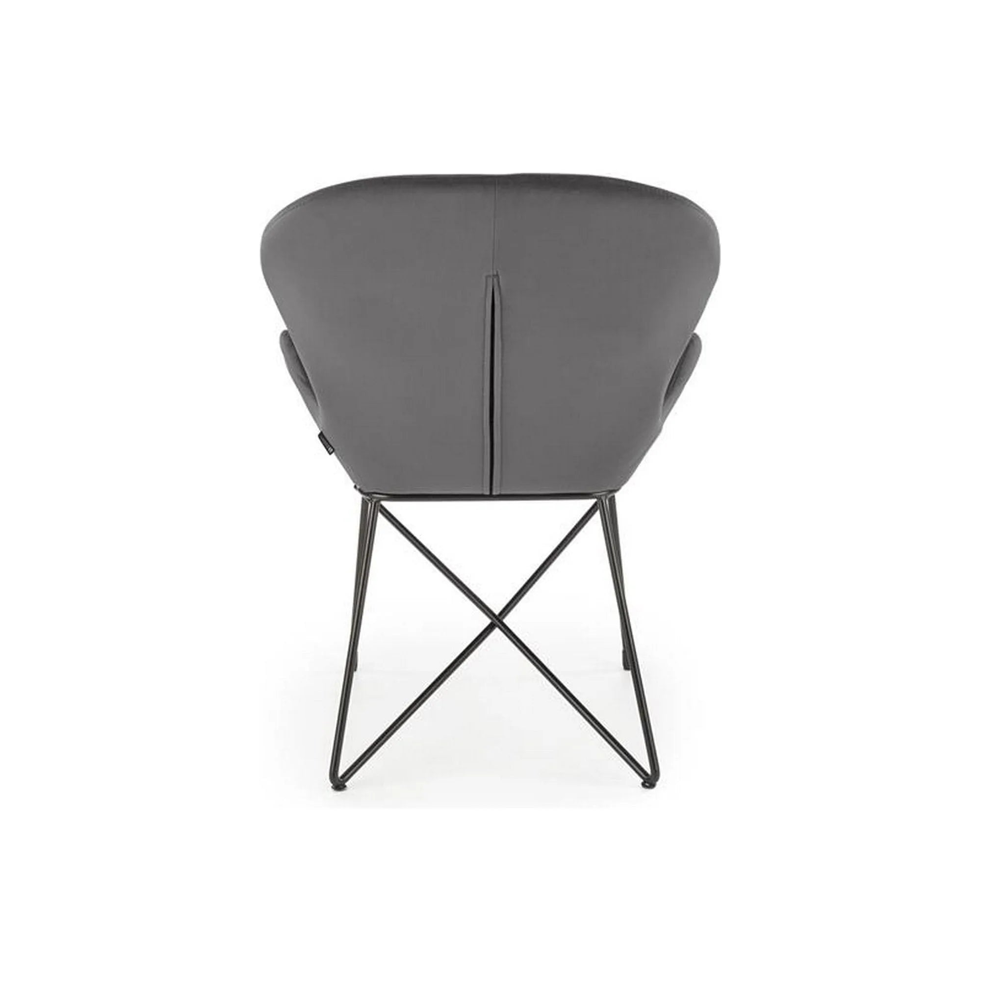 Scaun K458, gri/negru, stofa catifelata/metal, 57x62x82 cm