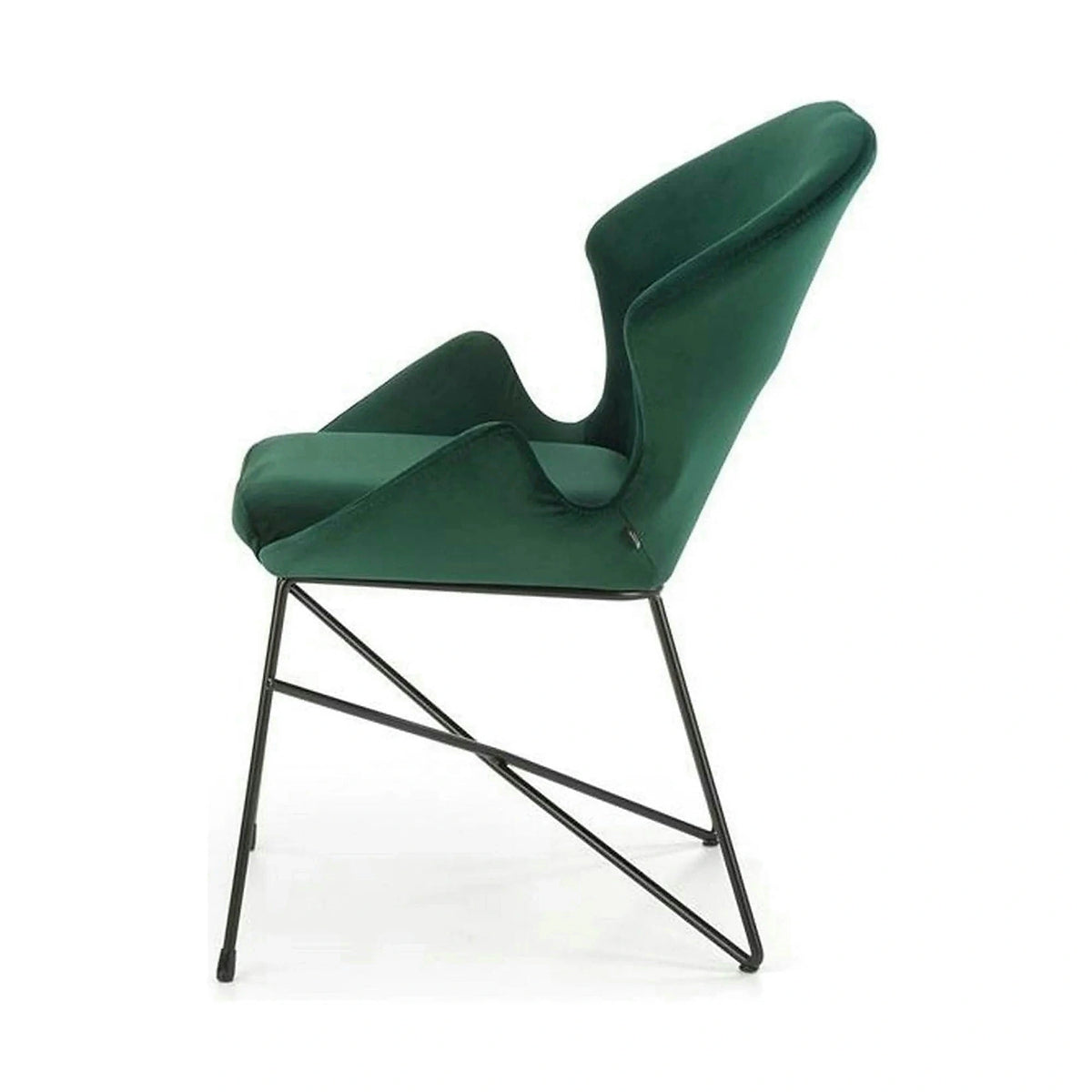Scaun K458, verde/negru, stofa catifelata/metal, 57x62x82 cm